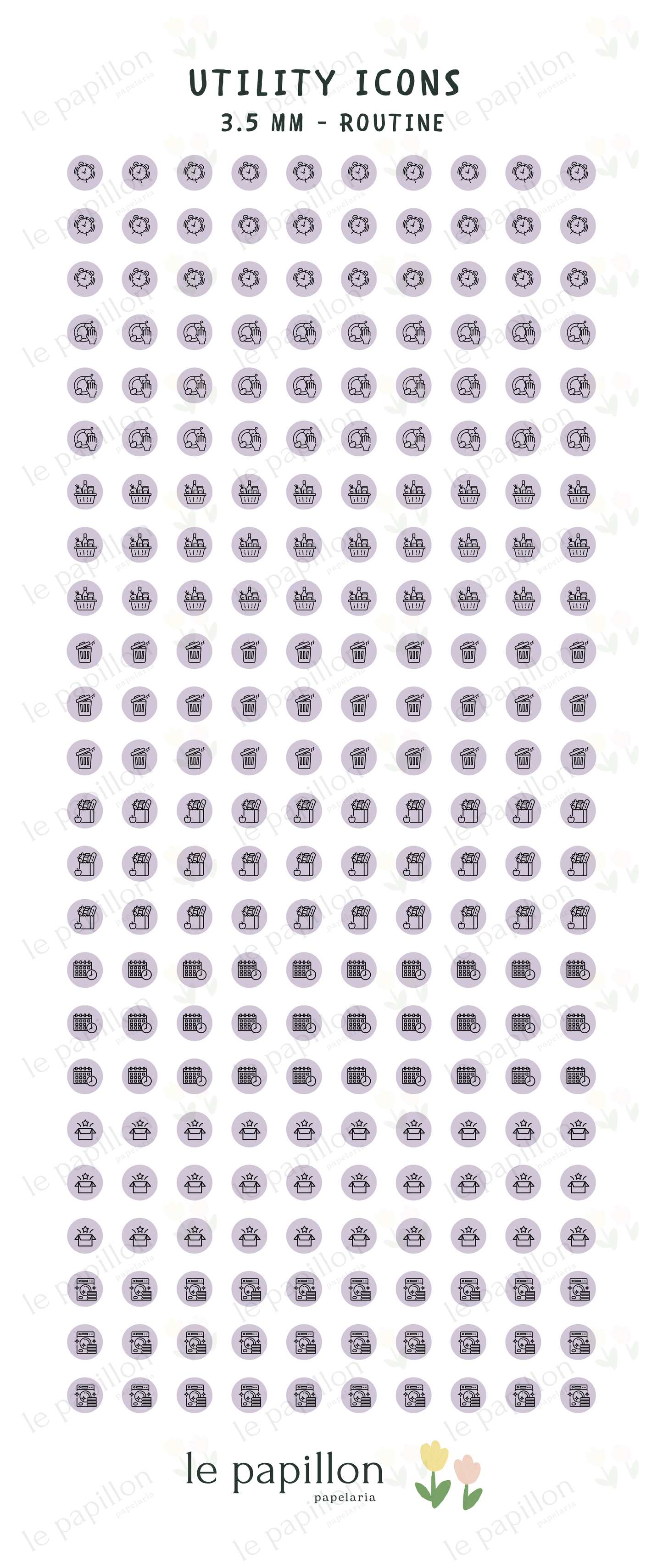 Cartela Utility Icons 3.5mm - Routine