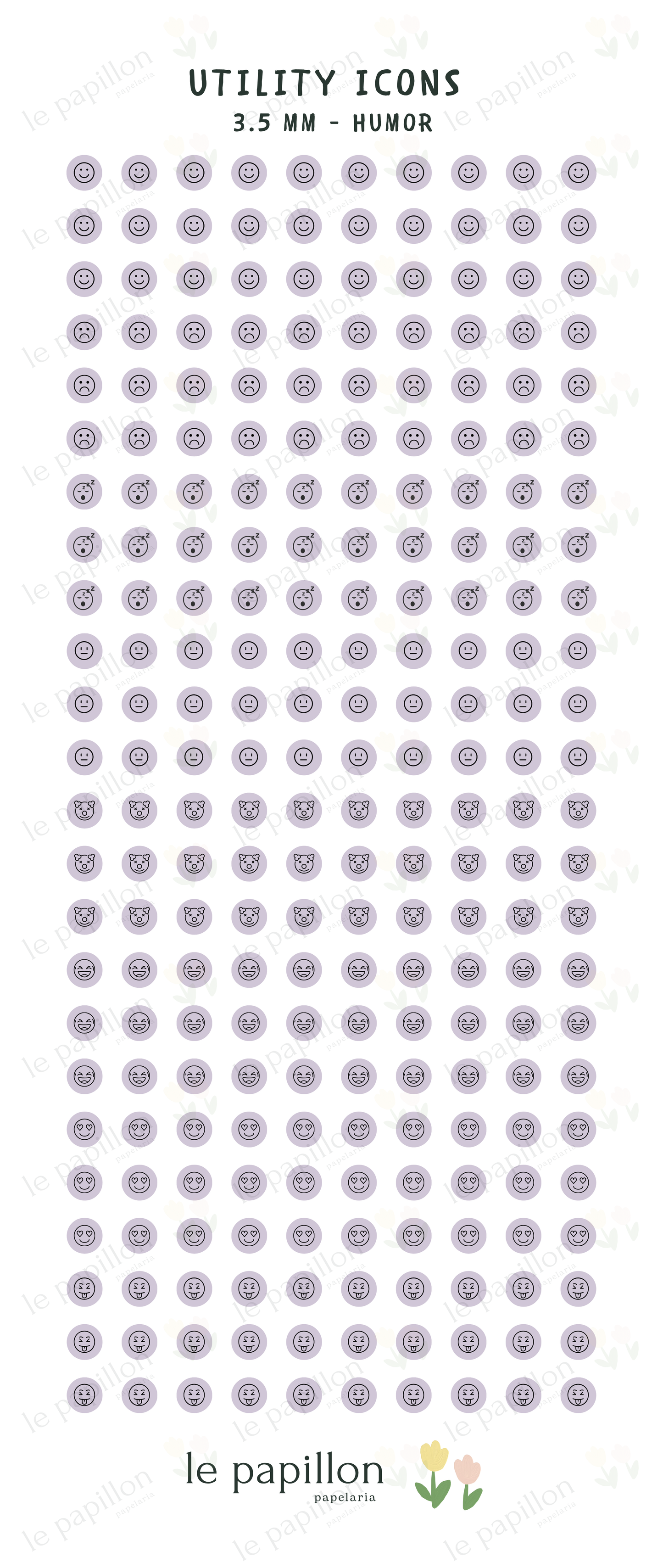 Cartela Utility Icons 3.5mm - Humor