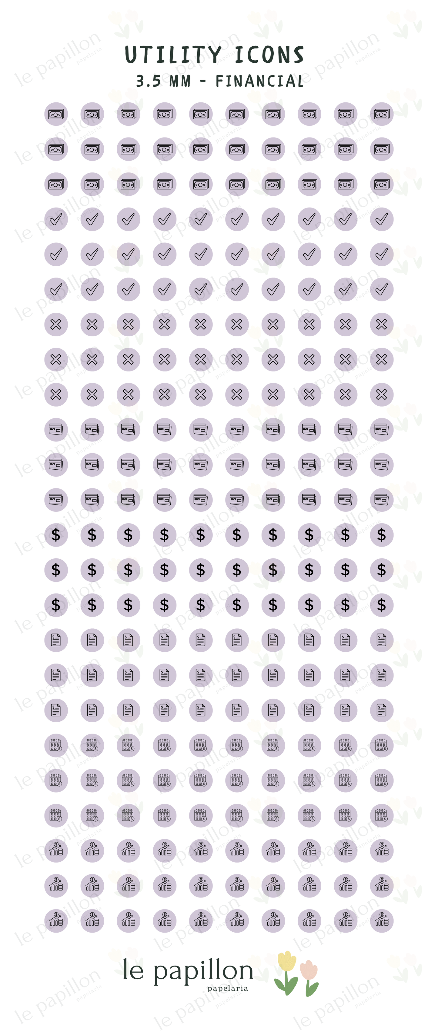 Cartela Utility Icons 3.5mm - Financial