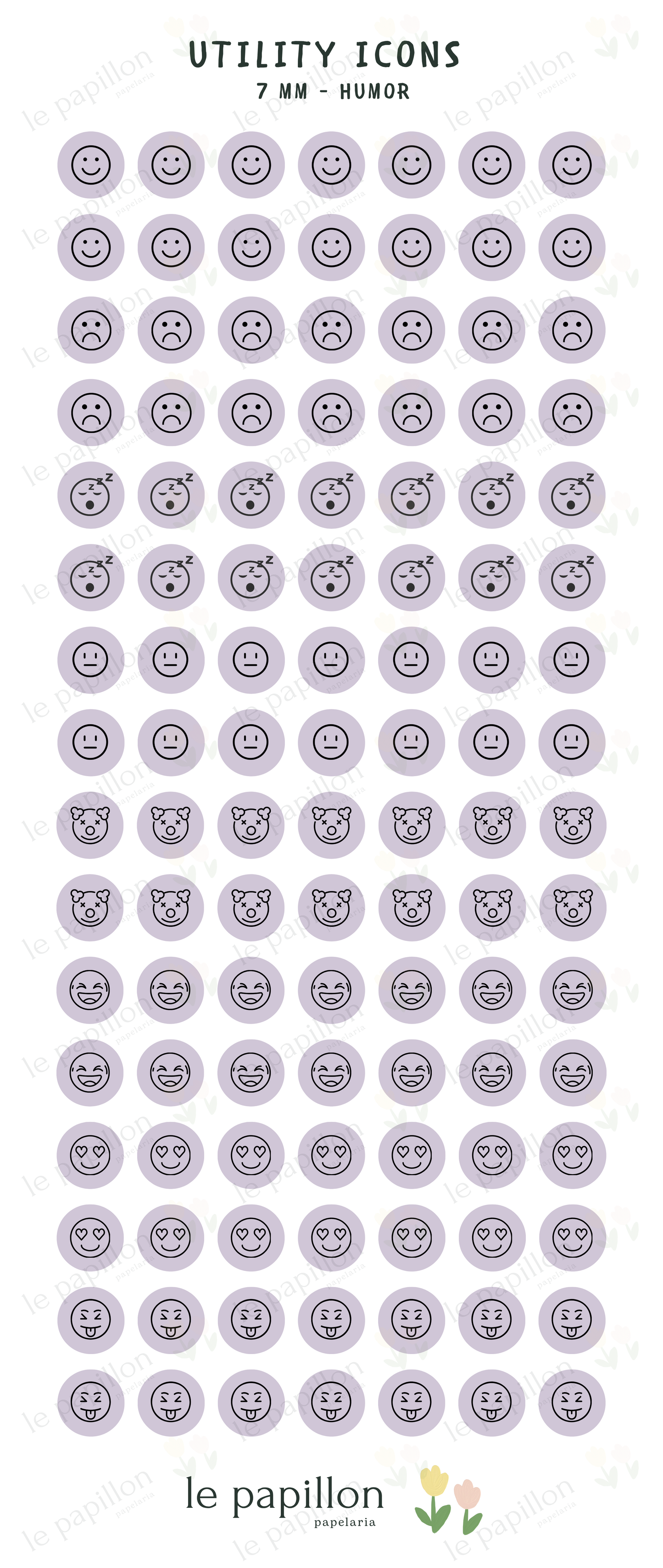 Cartela Utility Icons 7mm - Humor