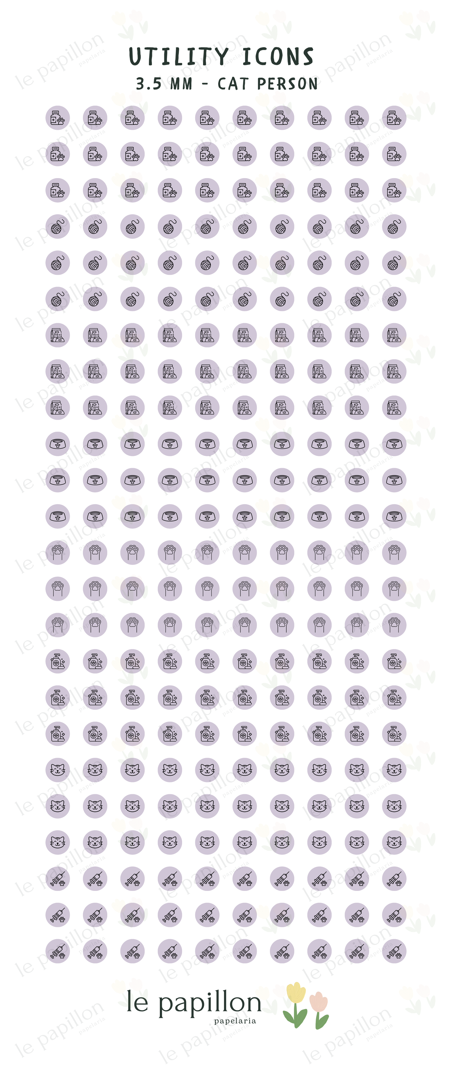 Cartela Utility Icons 3.5mm - Cat Person