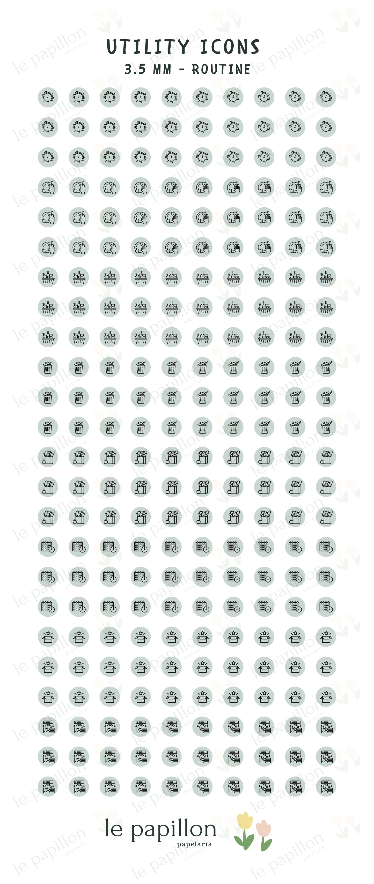 Cartela Utility Icons 3.5mm - Routine