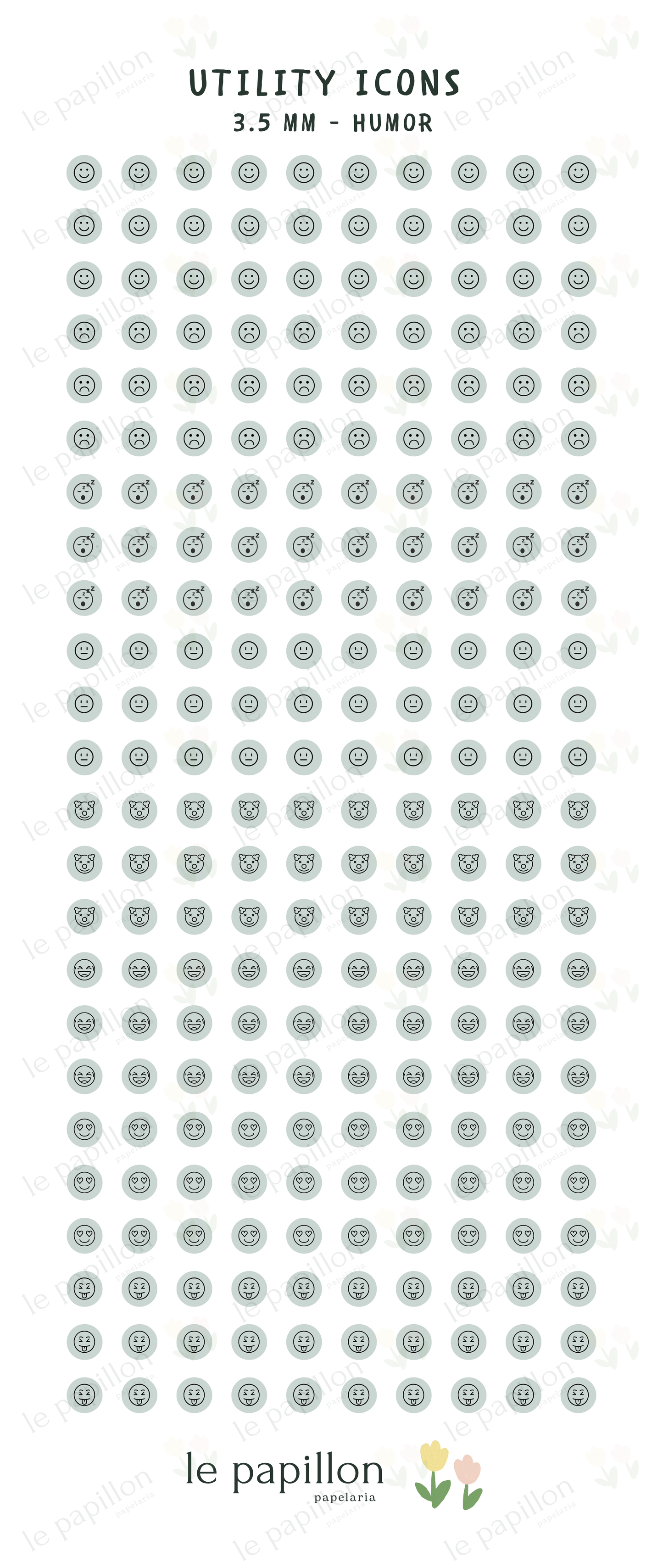 Cartela Utility Icons 3.5mm - Humor