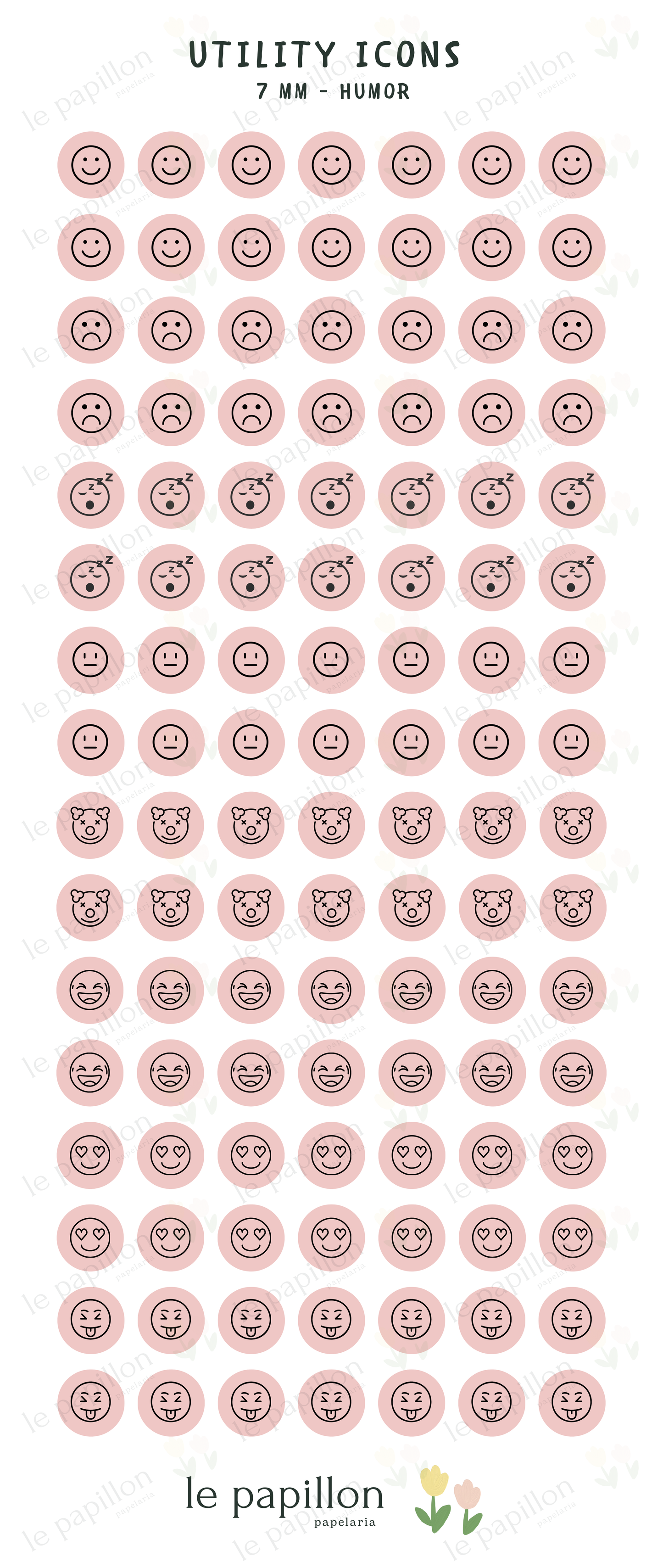Cartela Utility Icons 7mm - Humor