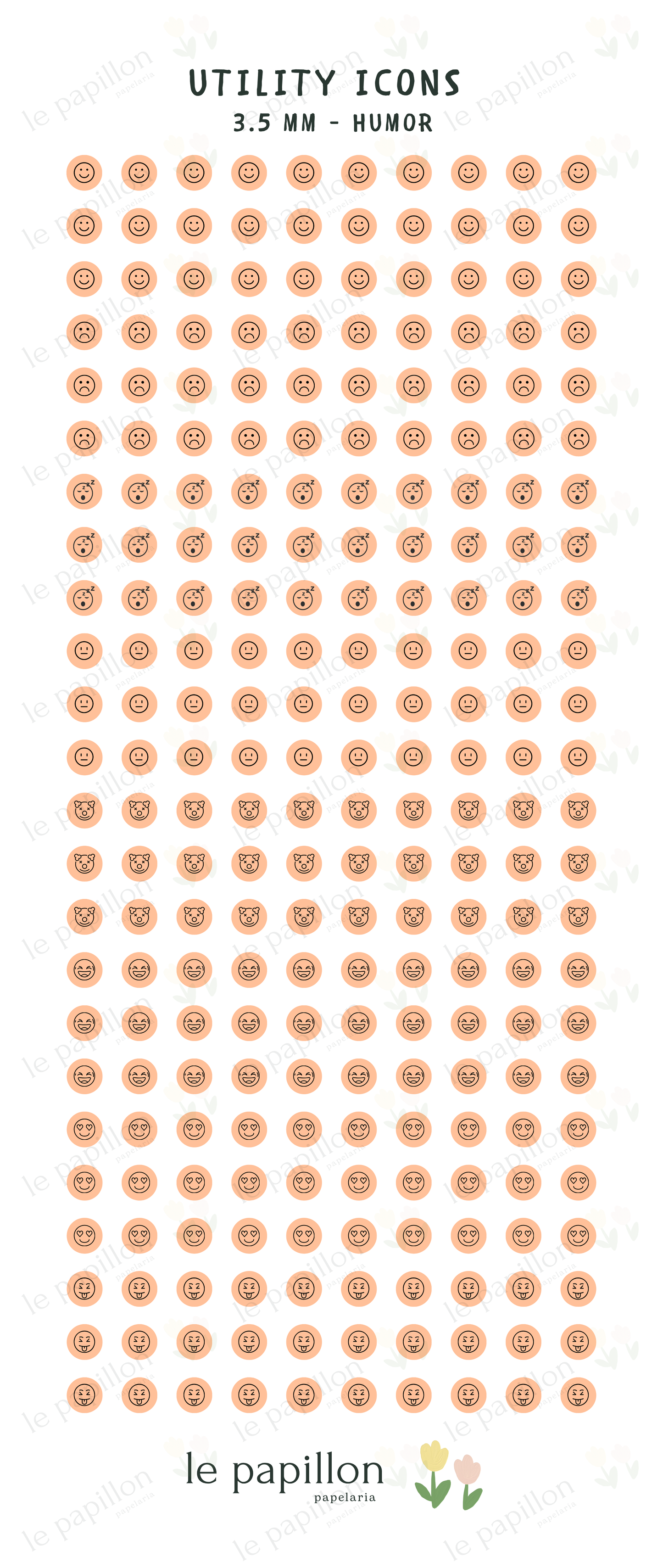 Cartela Utility Icons 3.5mm - Humor
