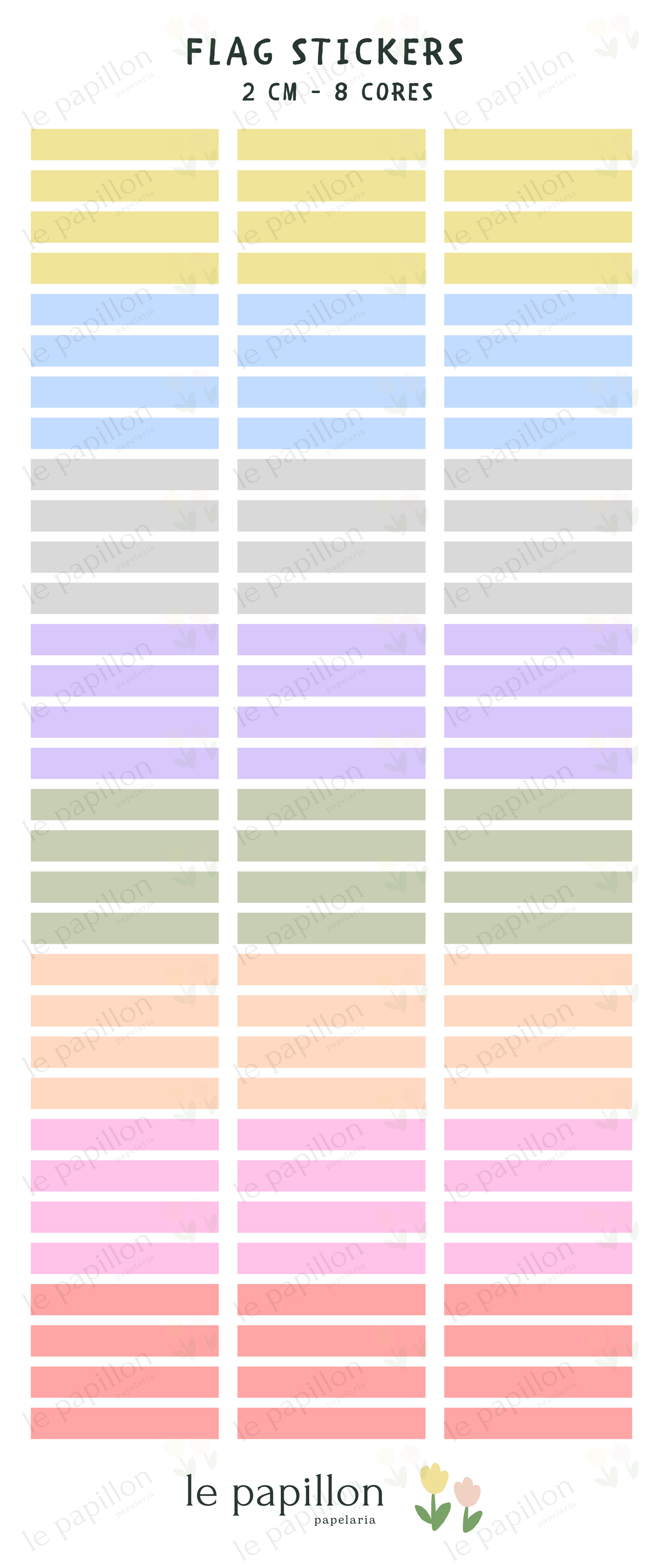 Cartela Flag Stickers - 8 cores