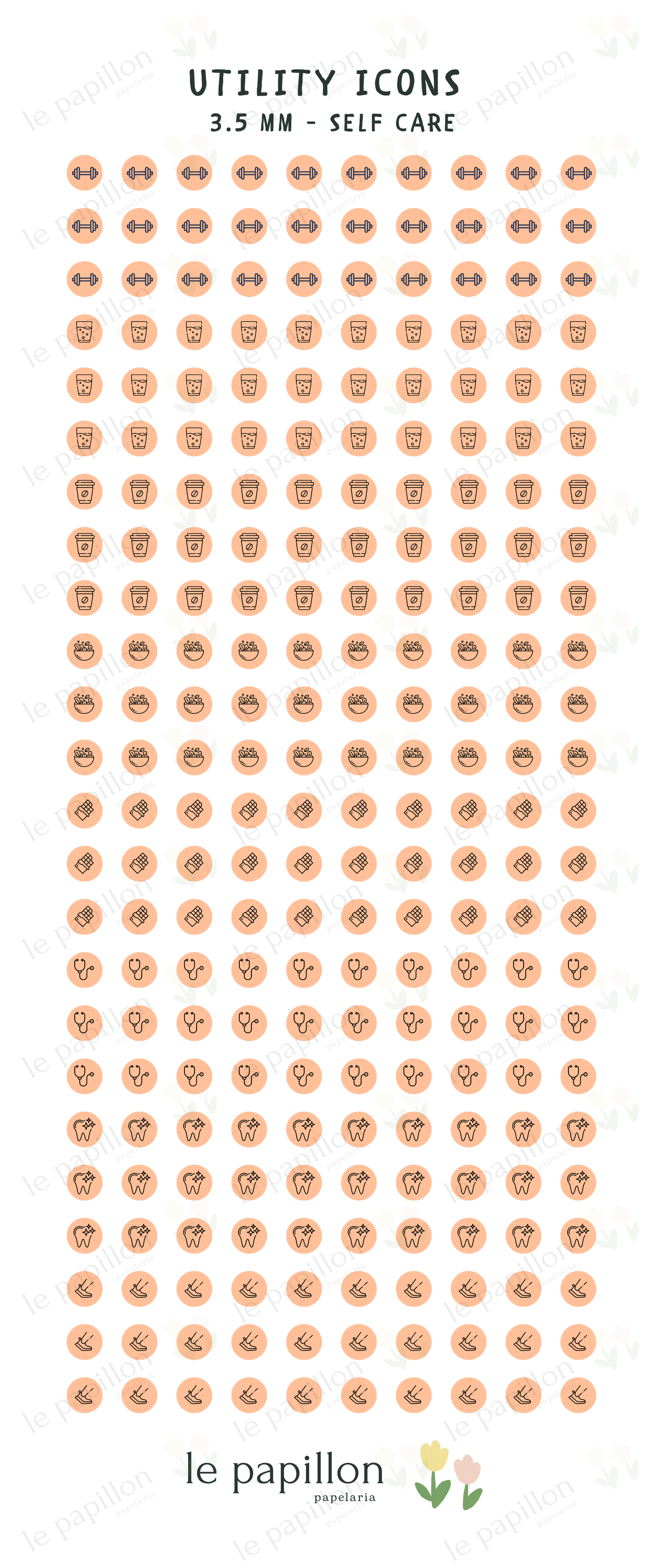 Cartela Utility Icons 3.5mm - Self Care
