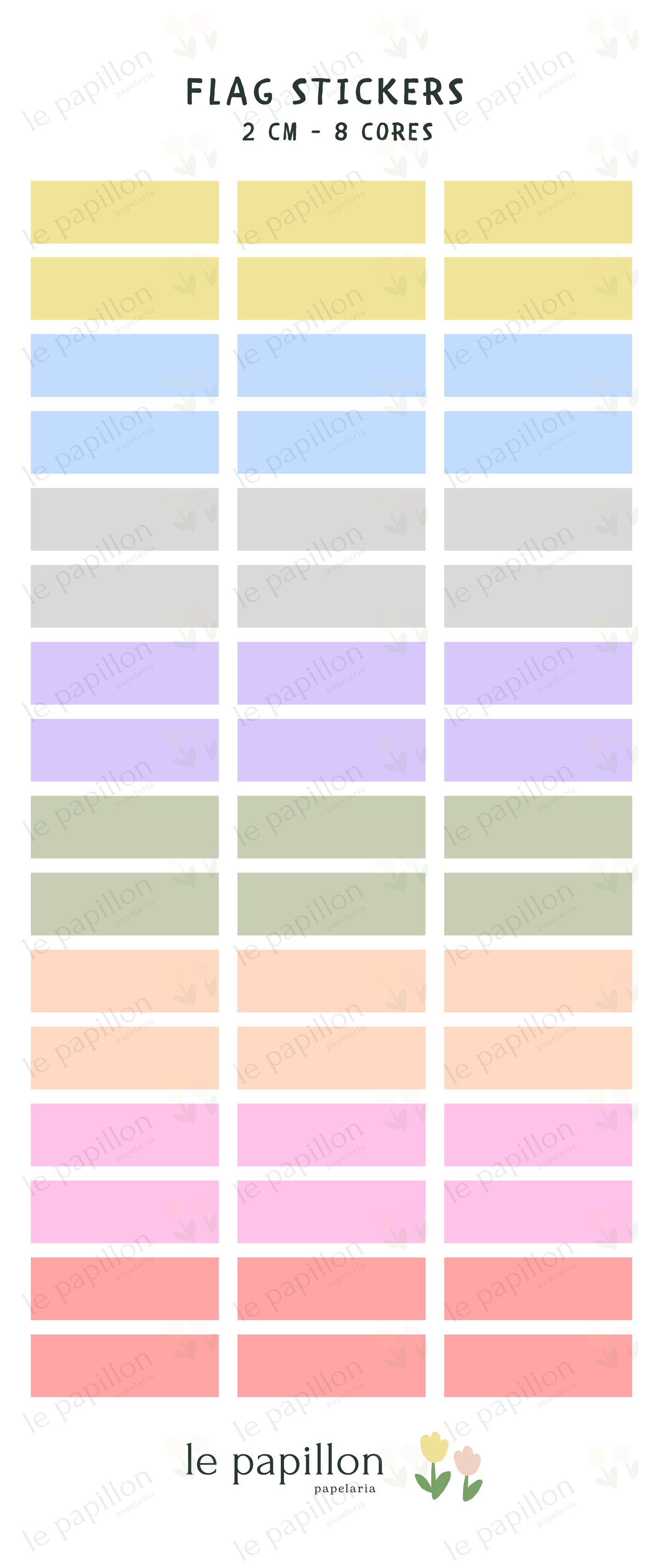 Cartela Flag Stickers - 8 cores