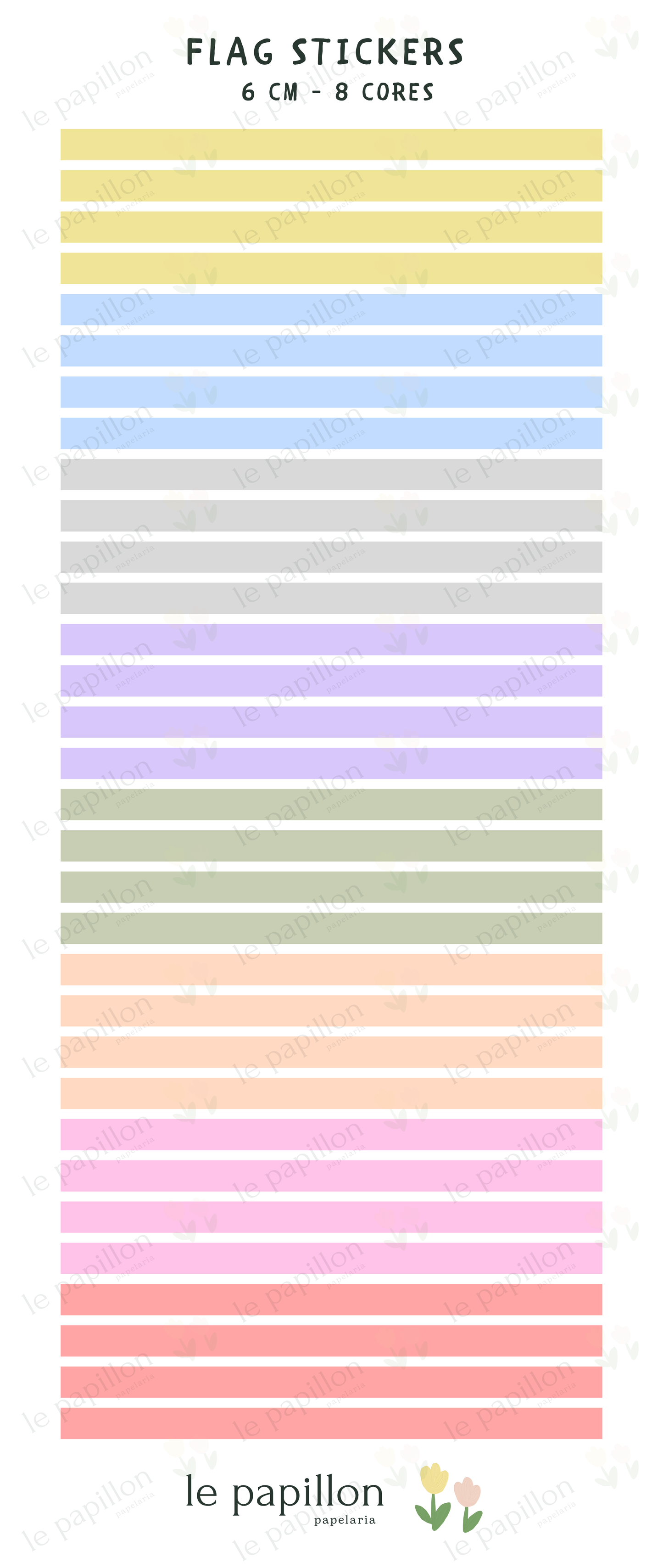Cartela Flag Stickers - 8 cores