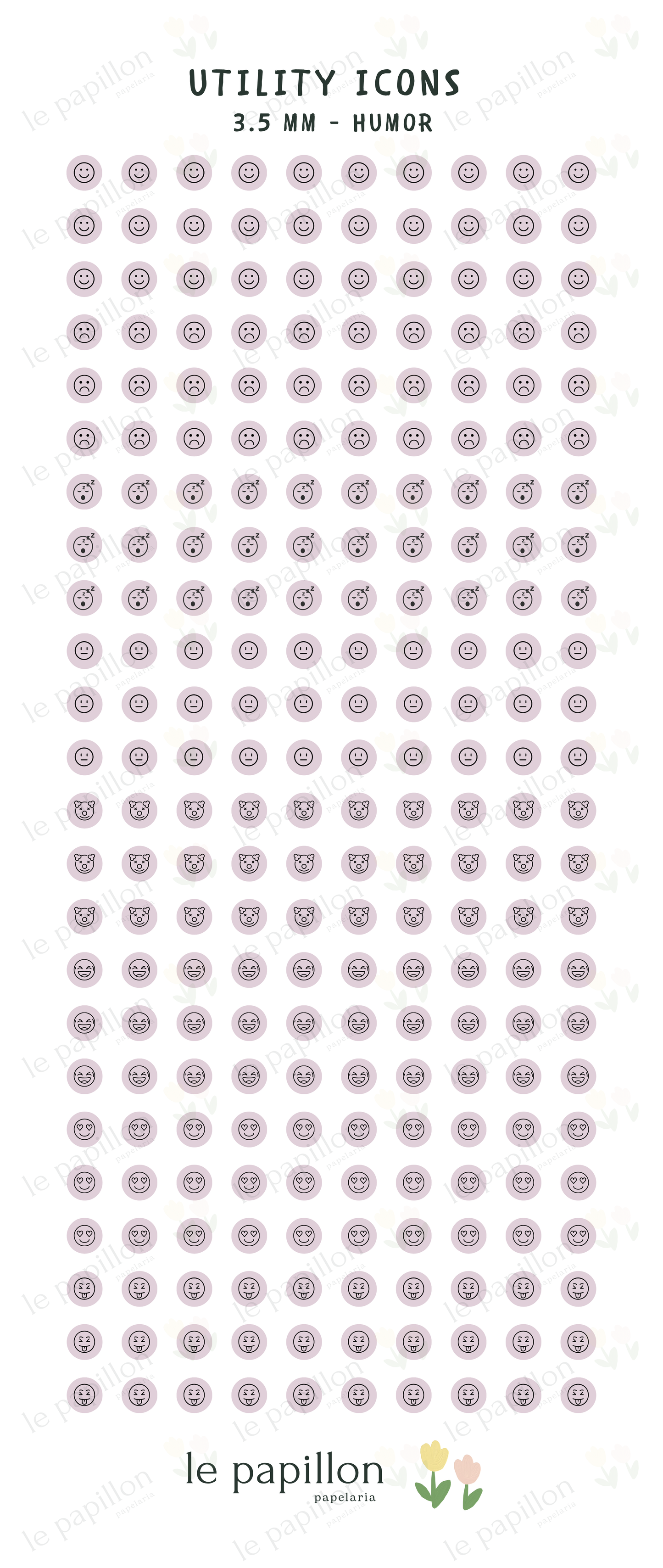 Cartela Utility Icons 3.5mm - Humor