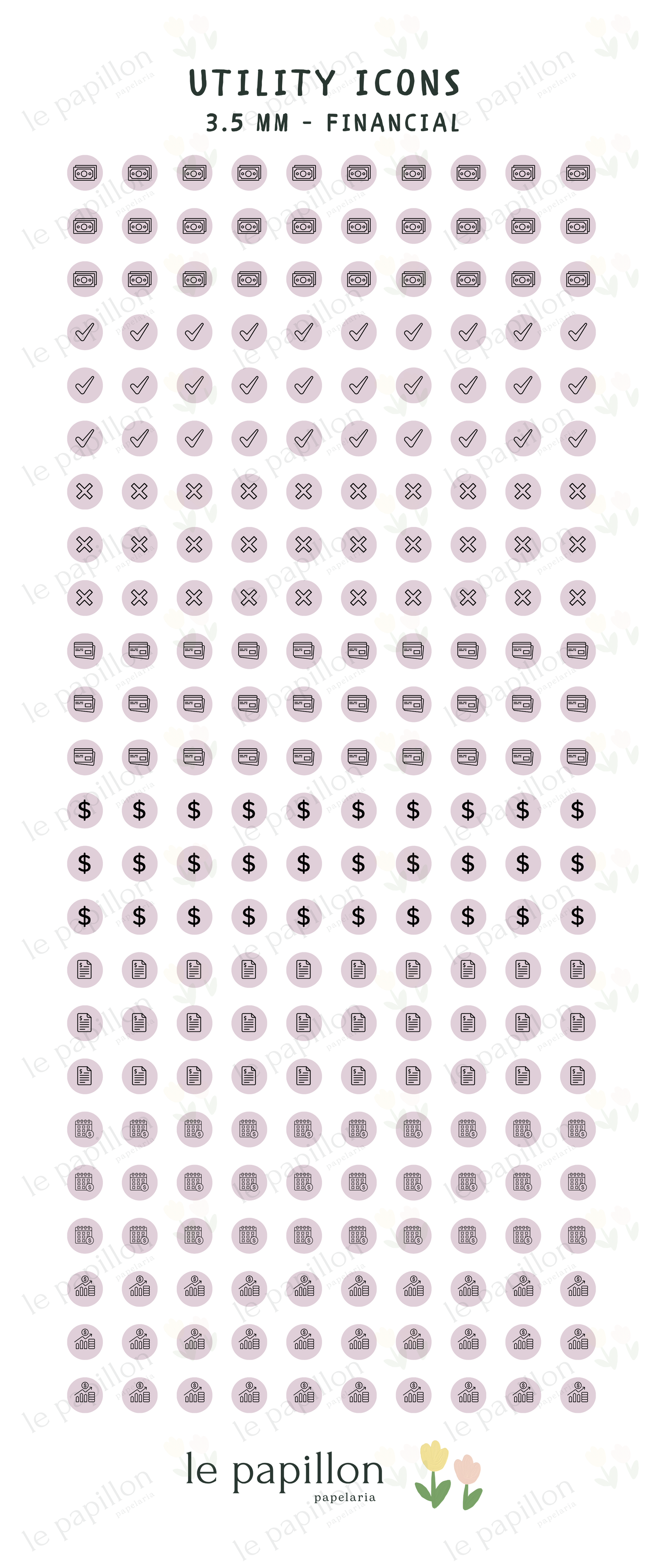 Cartela Utility Icons 3.5mm - Financial