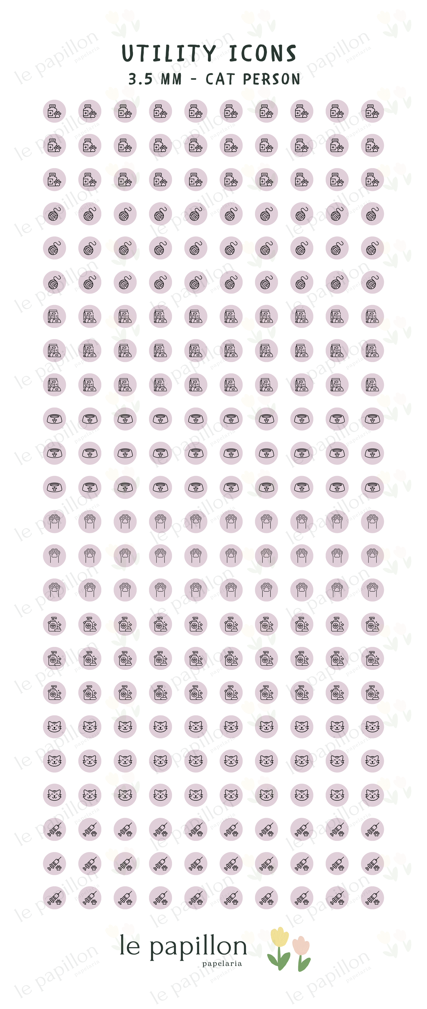 Cartela Utility Icons 3.5mm - Cat Person