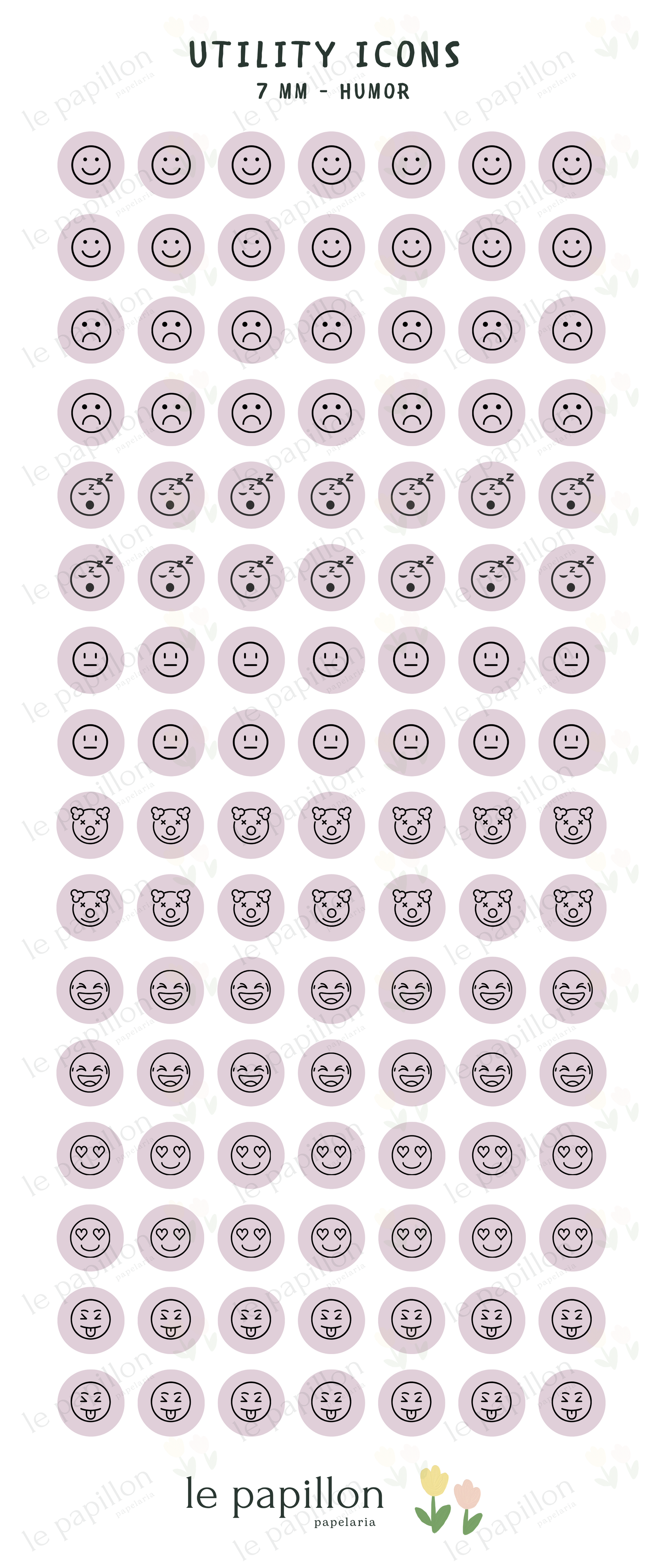 Cartela Utility Icons 7mm - Humor