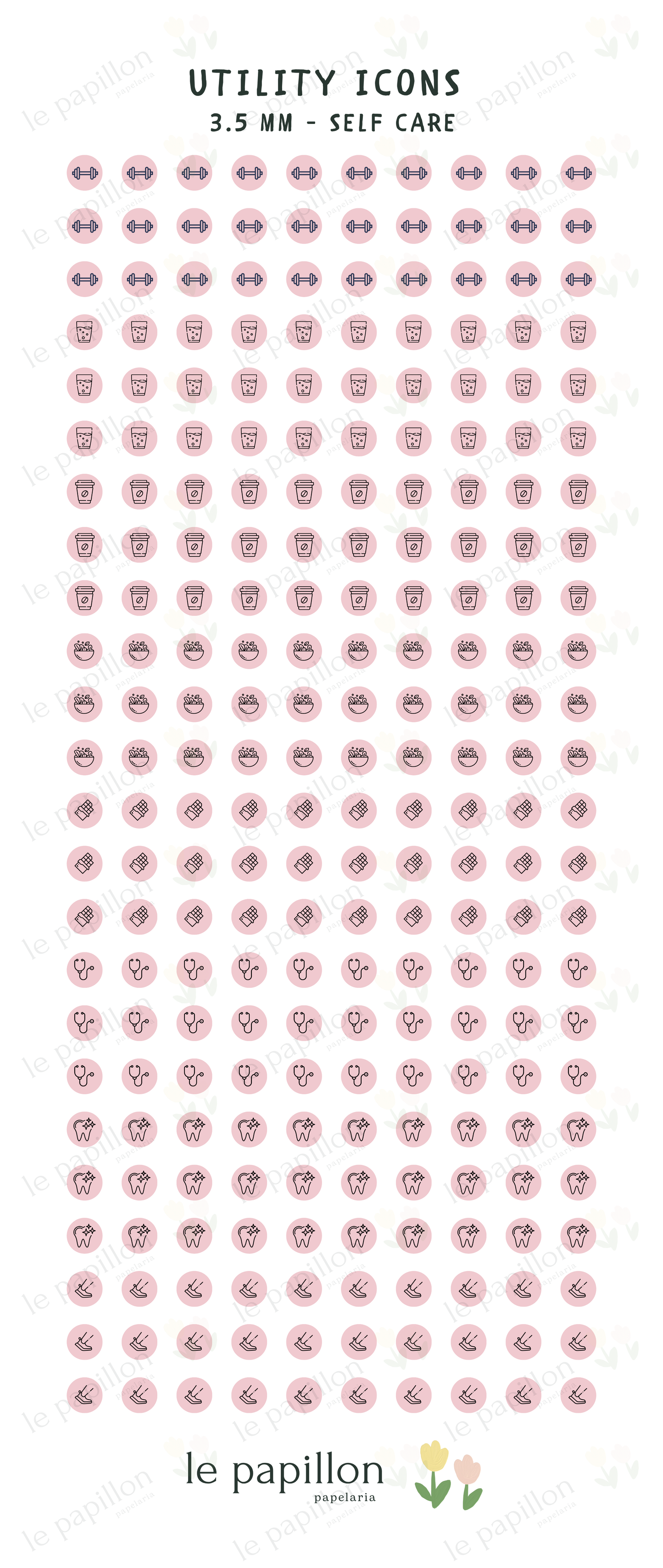 Cartela Utility Icons 3.5mm - Self Care
