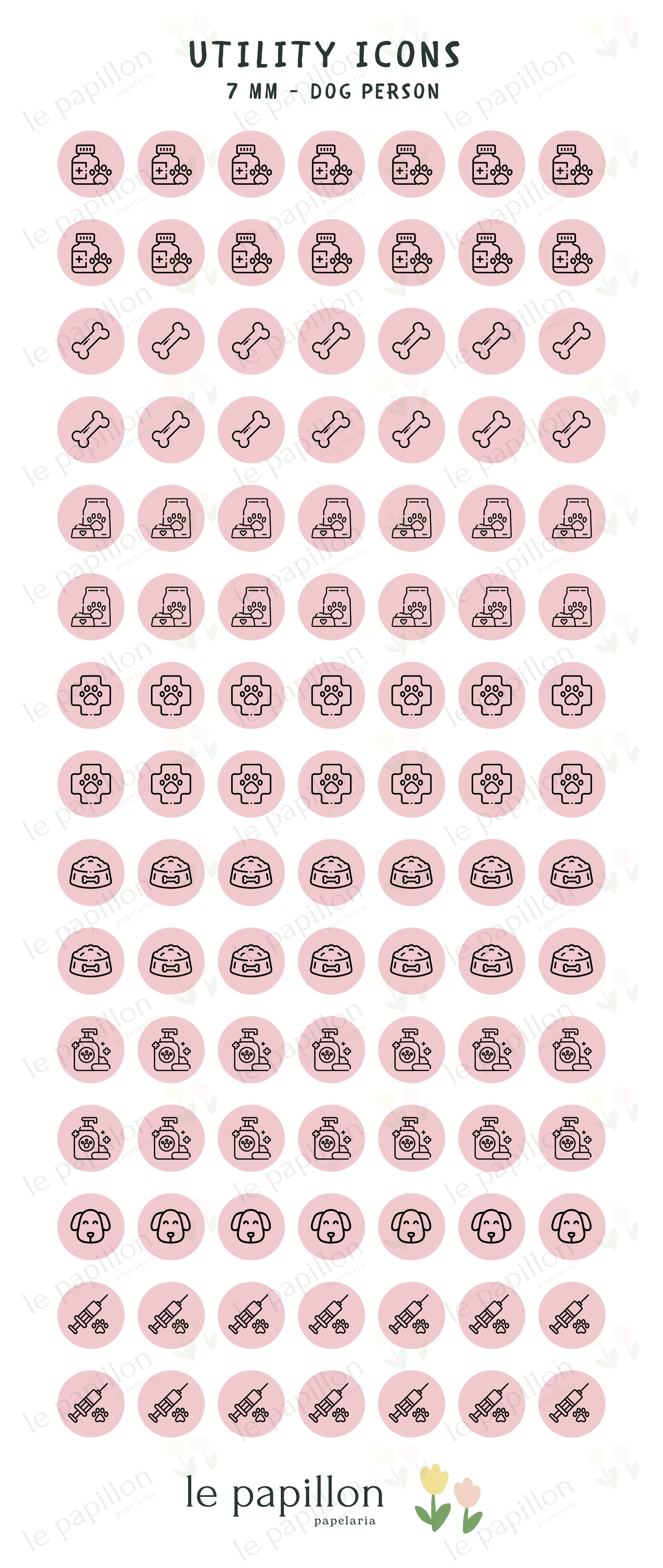 Cartela Utility Icons 7mm - Dog Person