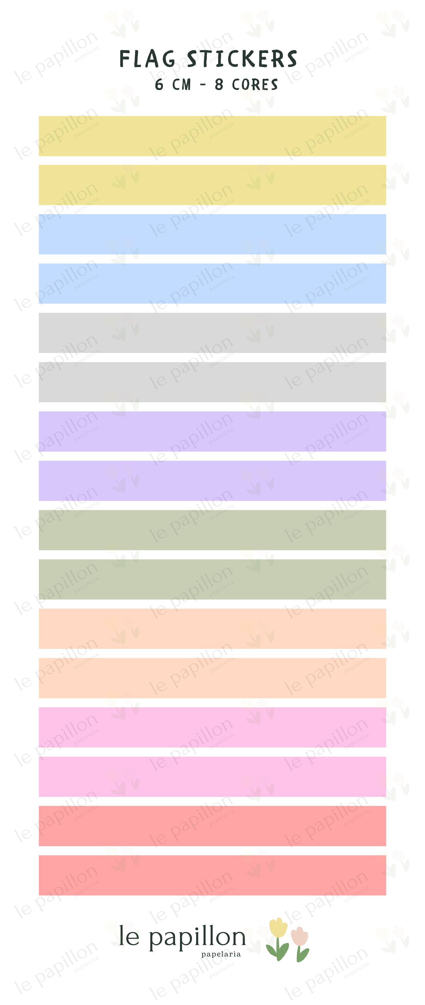 Cartela Flag Stickers - 8 cores