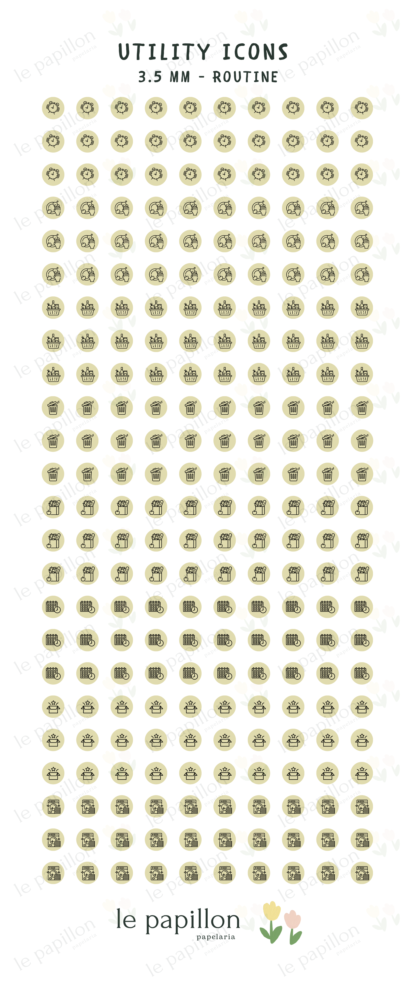 Cartela Utility Icons 3.5mm - Routine