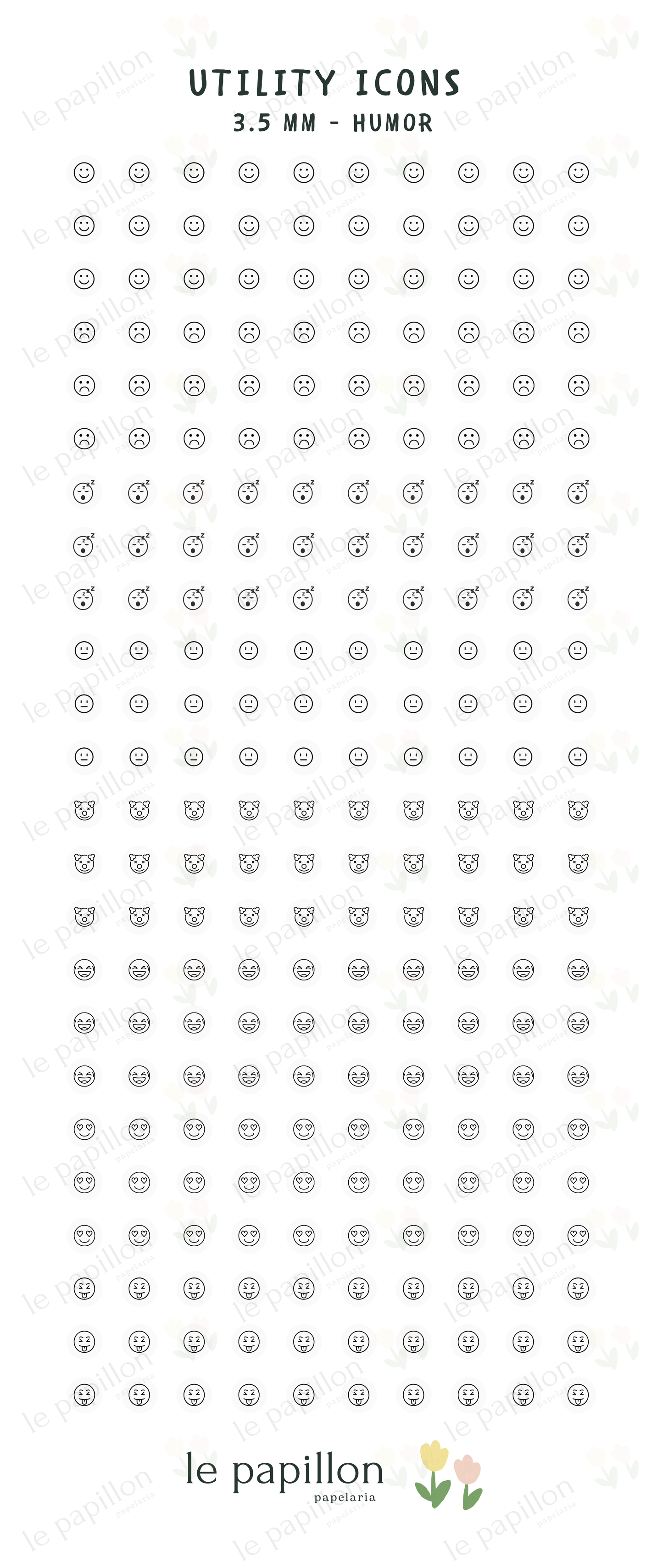 Cartela Utility Icons 3.5mm - Humor
