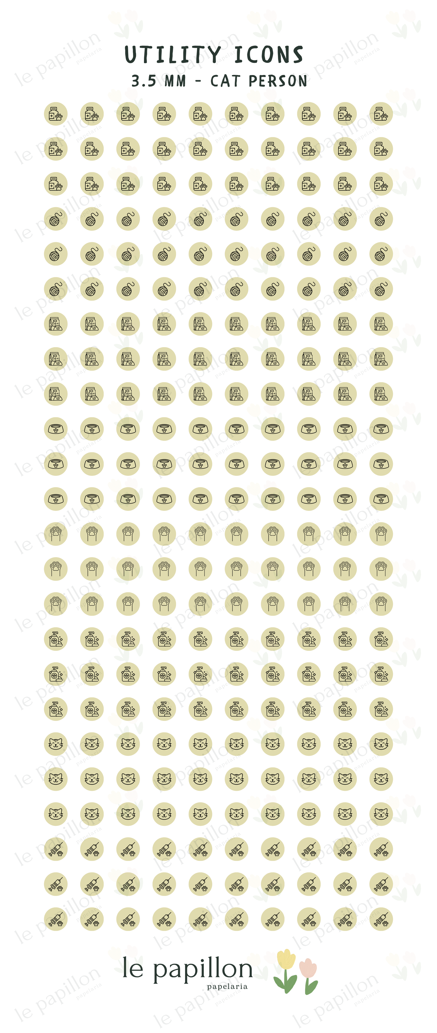 Cartela Utility Icons 3.5mm - Cat Person