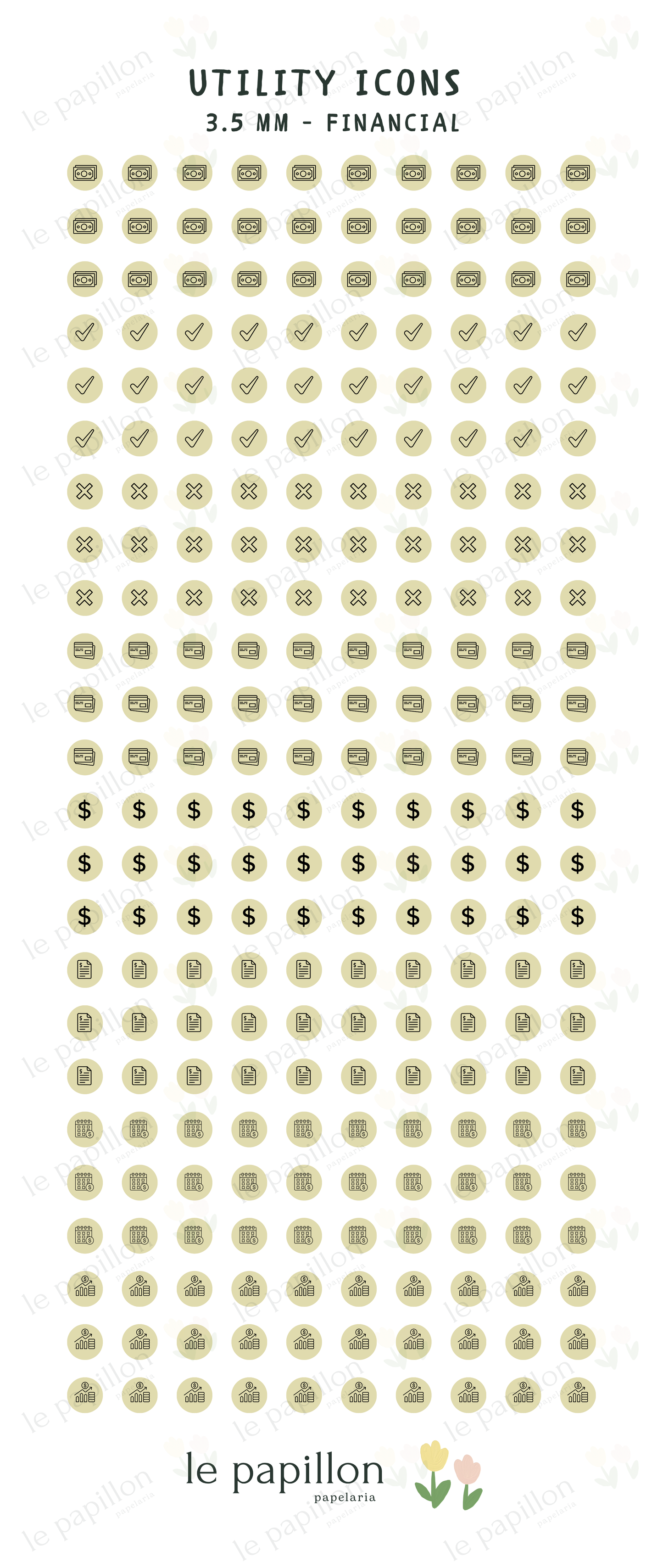 Cartela Utility Icons 3.5mm - Financial