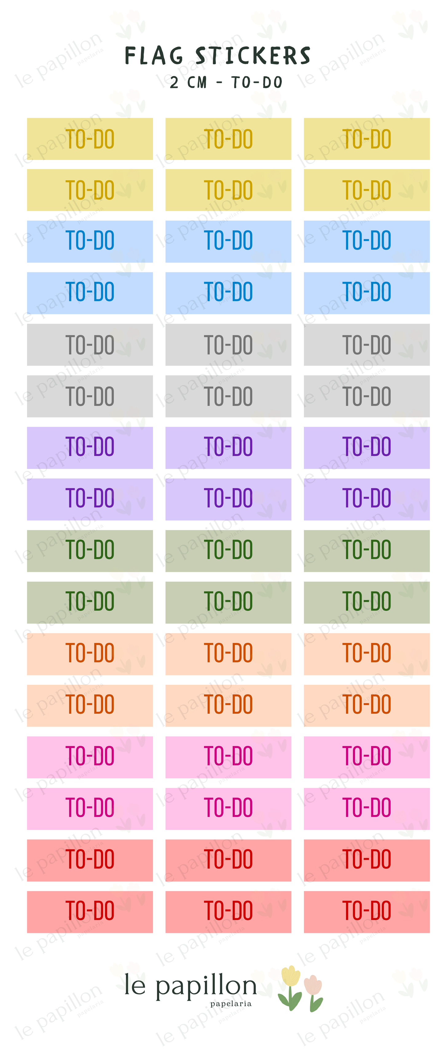 Cartela Flag Stickers - 8 cores