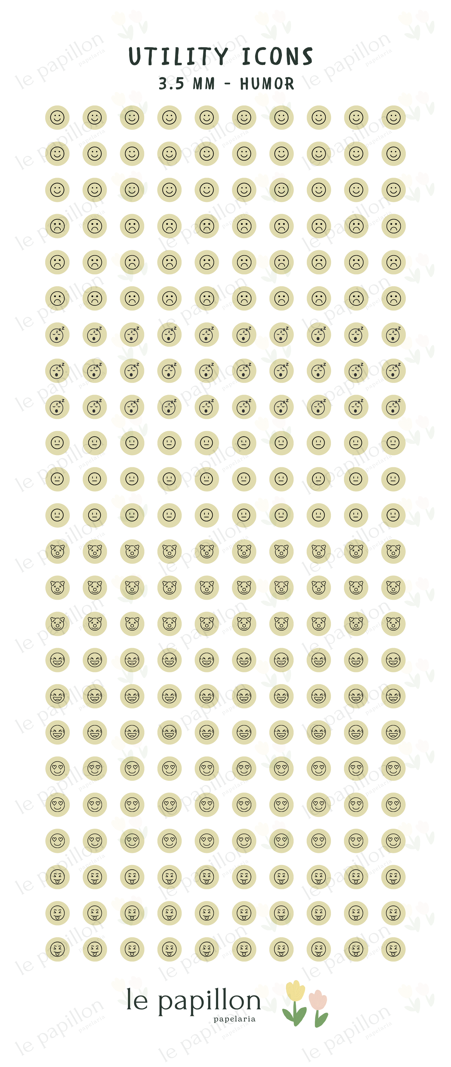 Cartela Utility Icons 3.5mm - Humor