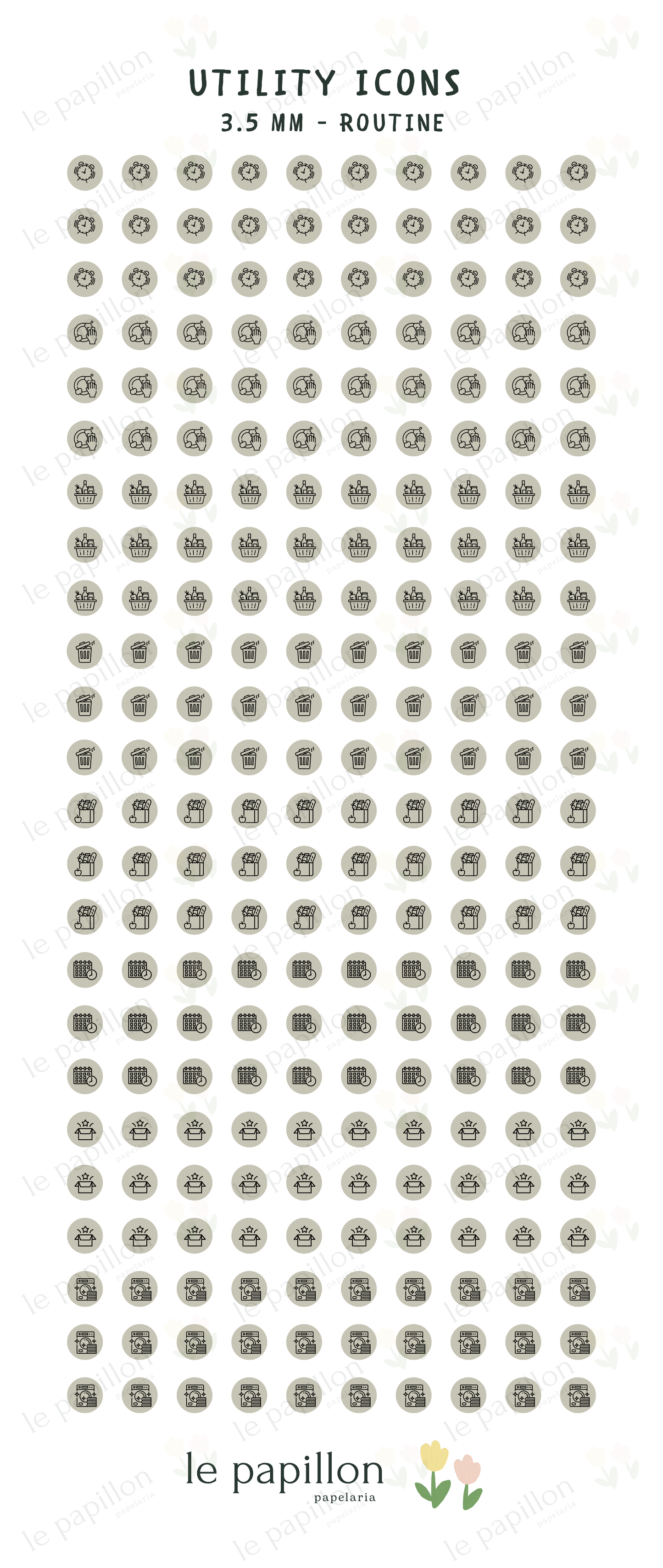 Cartela Utility Icons 3.5mm - Routine