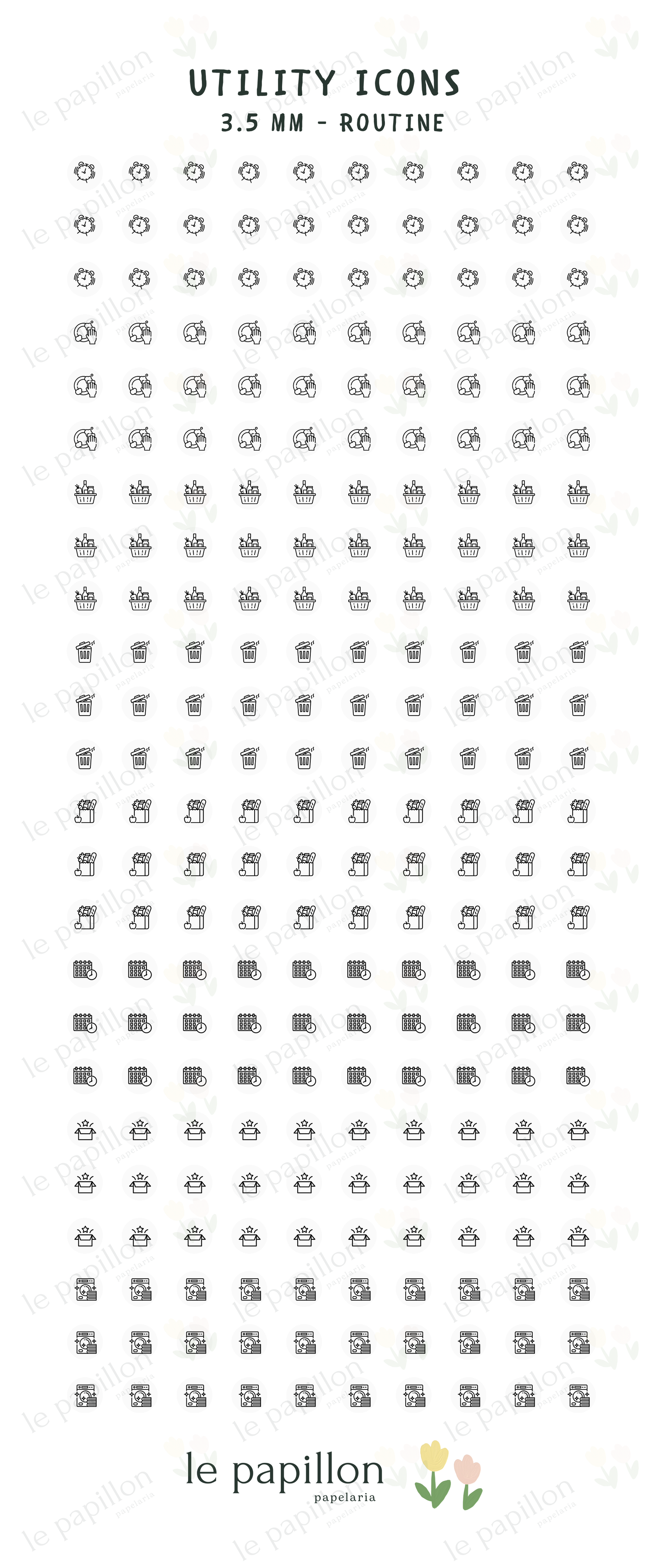 Cartela Utility Icons 3.5mm - Routine