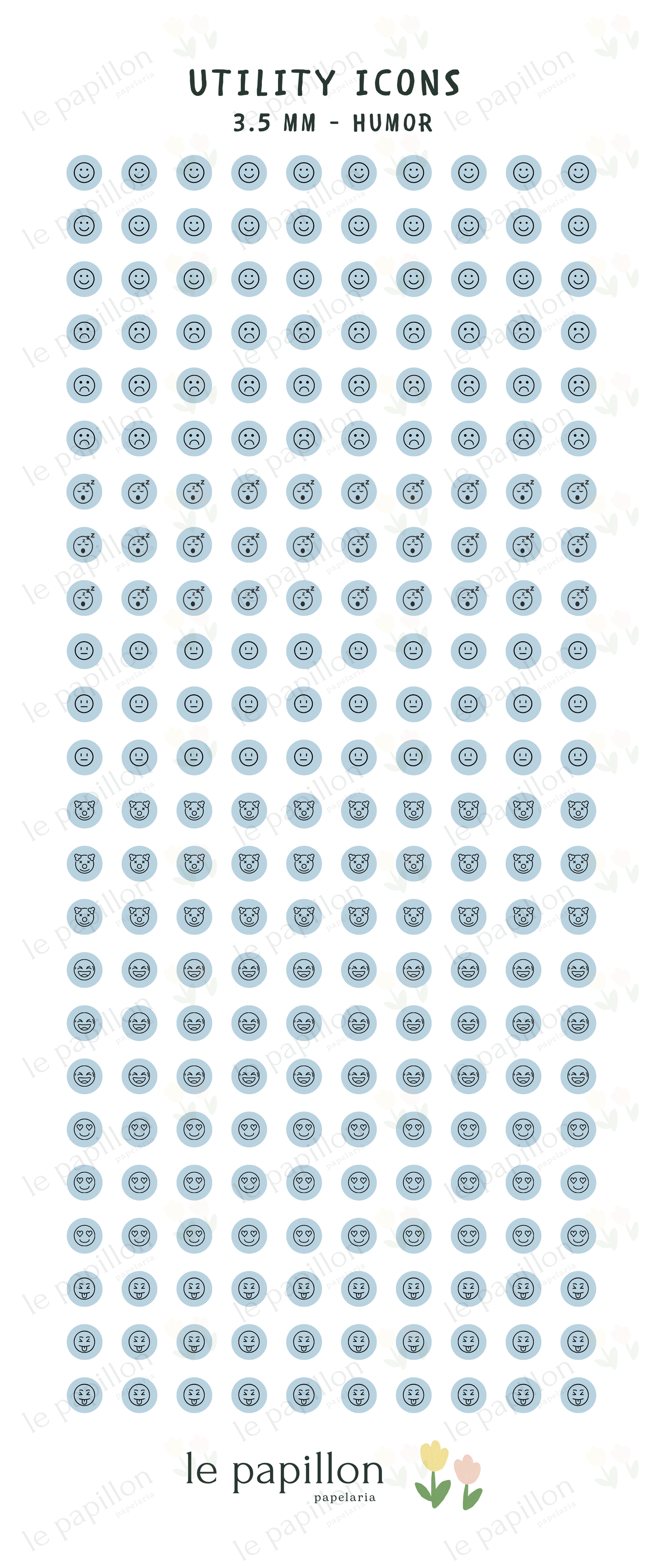 Cartela Utility Icons 3.5mm - Humor