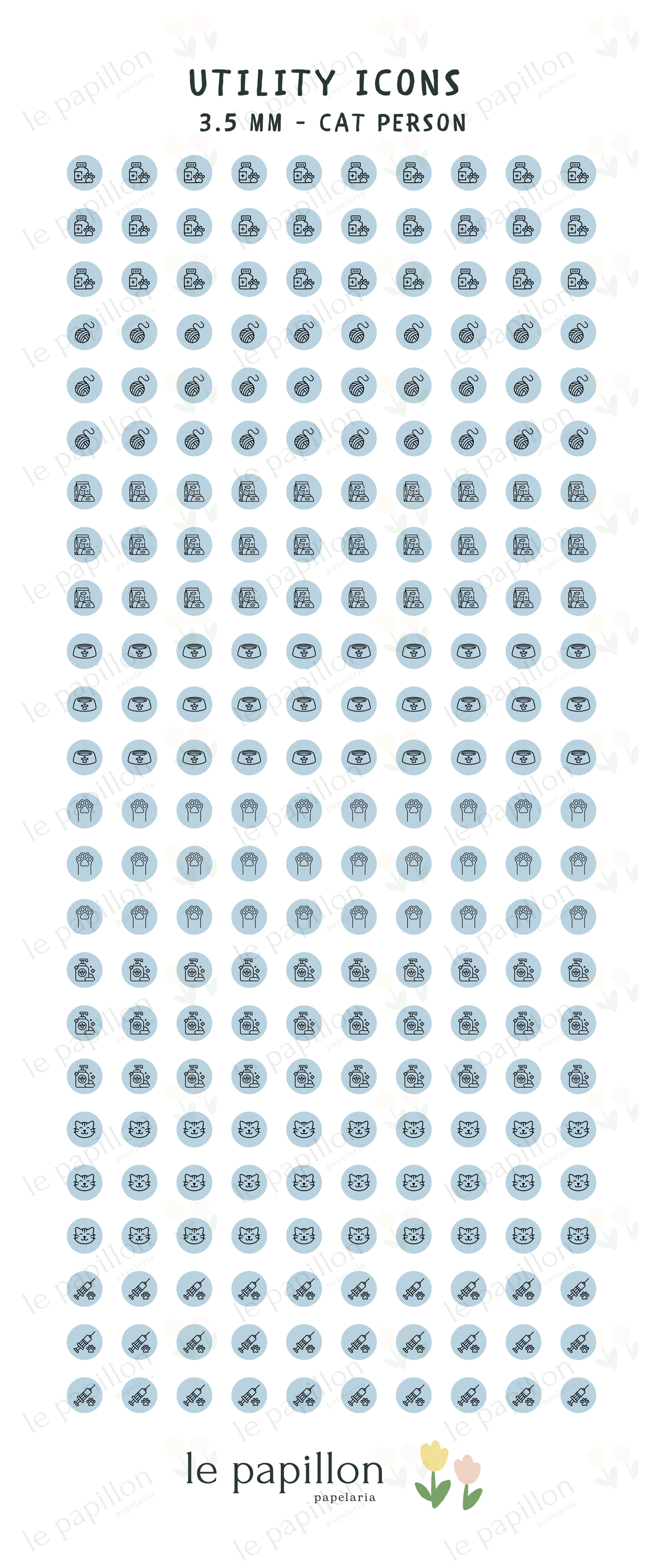 Cartela Utility Icons 3.5mm - Cat Person