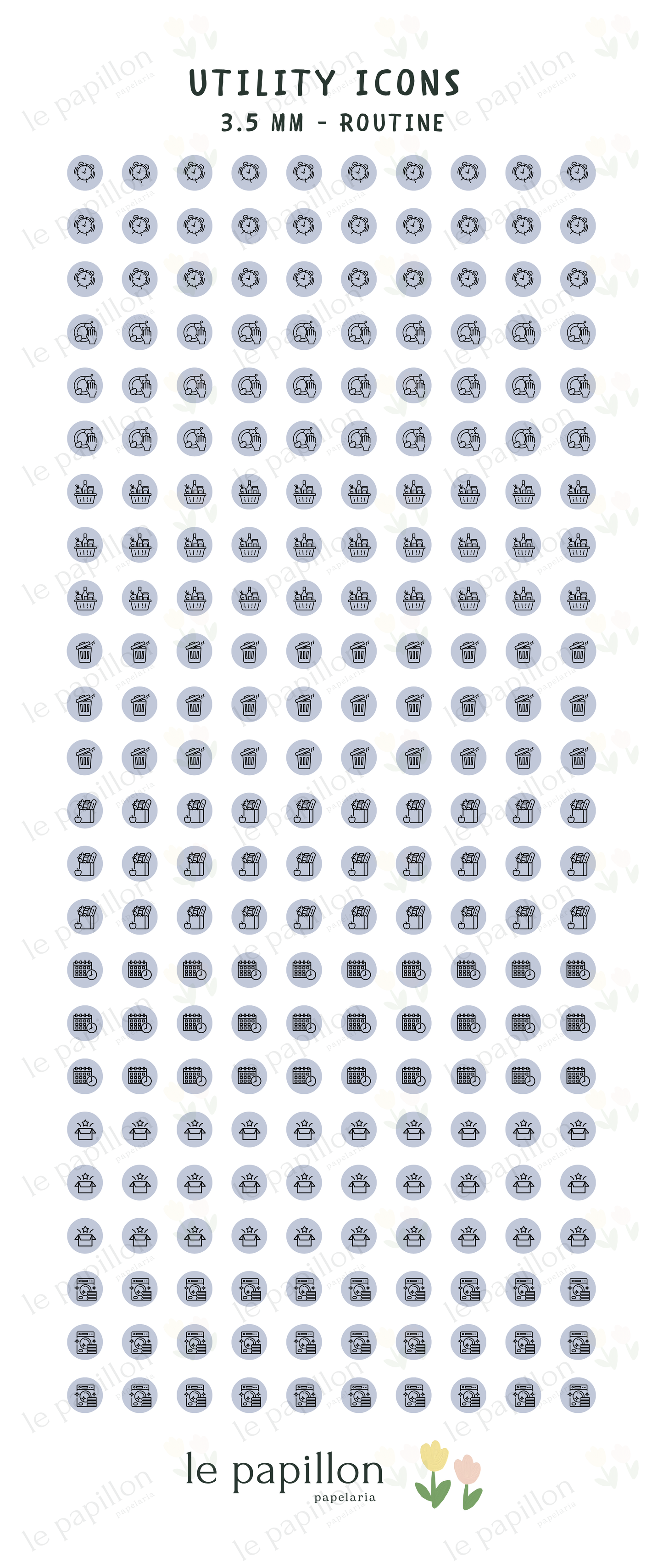 Cartela Utility Icons 3.5mm - Routine