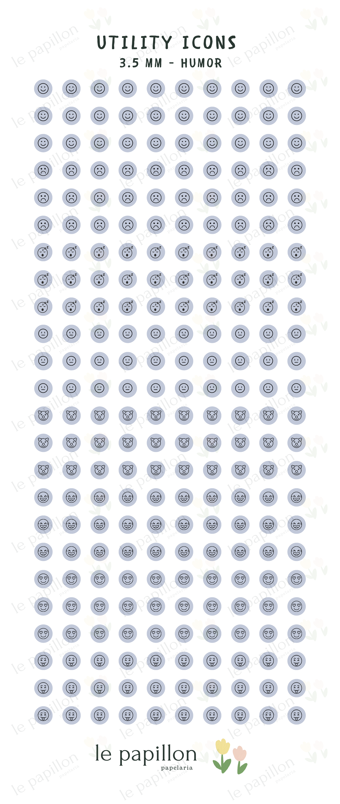Cartela Utility Icons 3.5mm - Humor