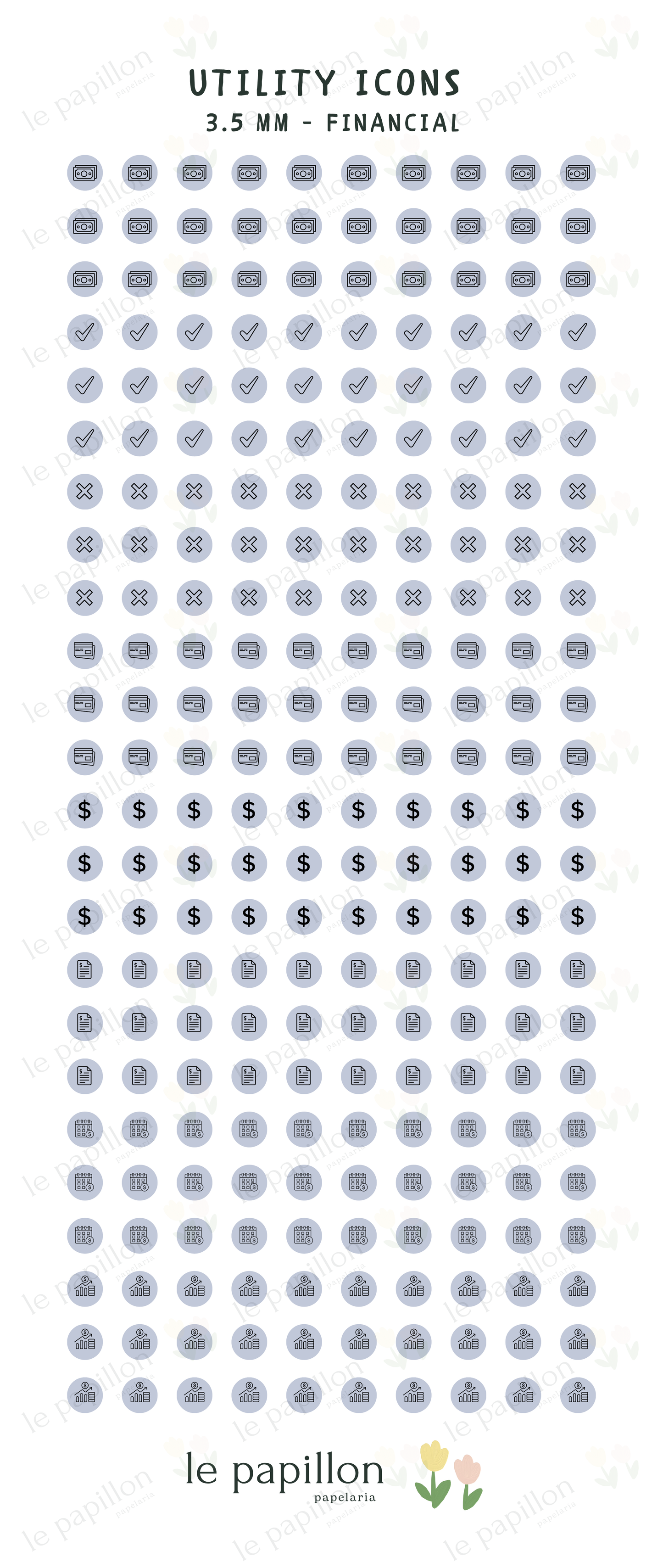 Cartela Utility Icons 3.5mm - Financial