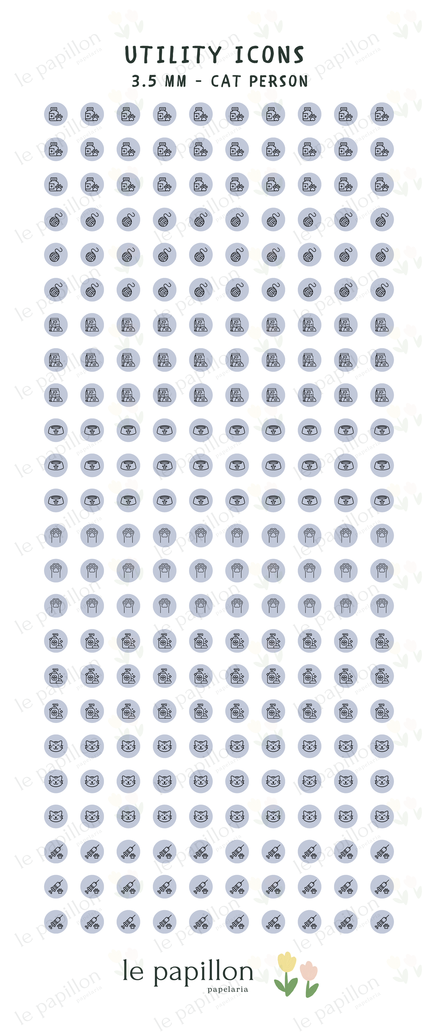 Cartela Utility Icons 3.5mm - Cat Person