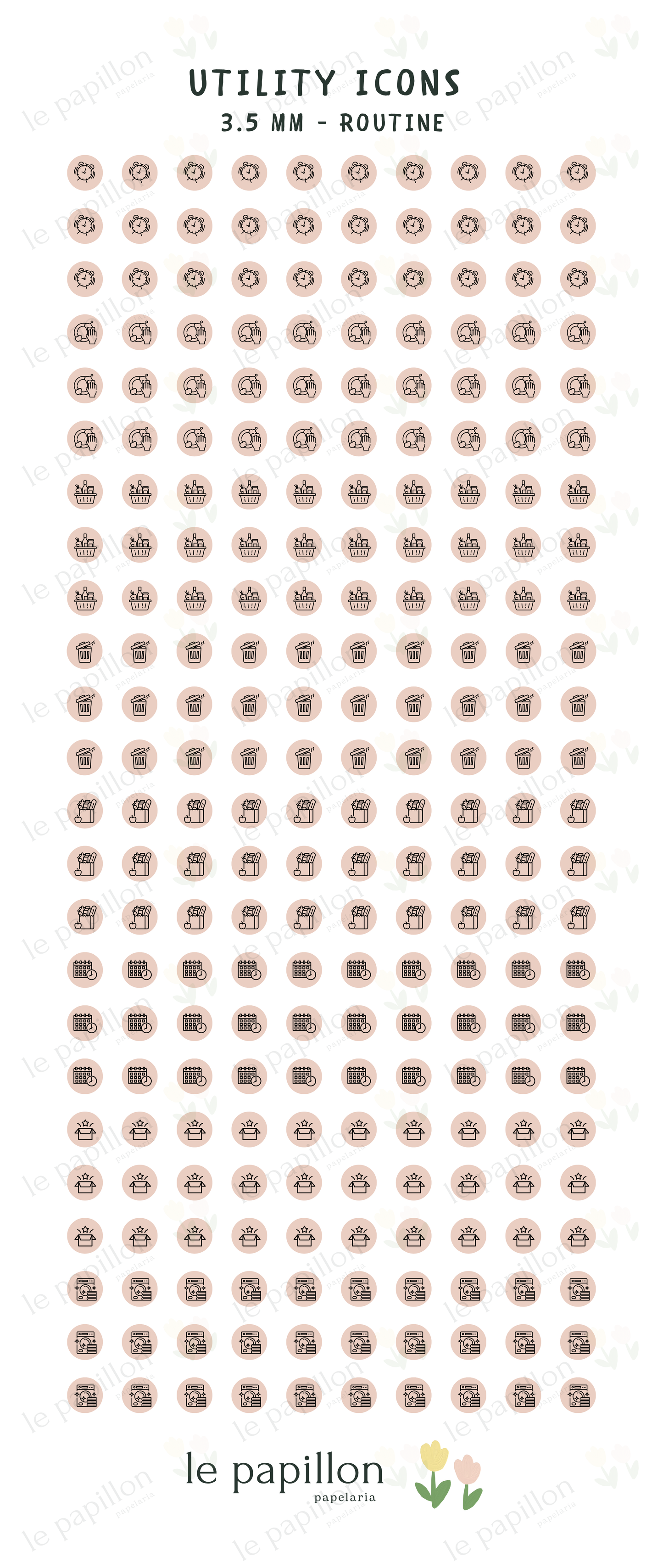 Cartela Utility Icons 3.5mm - Routine
