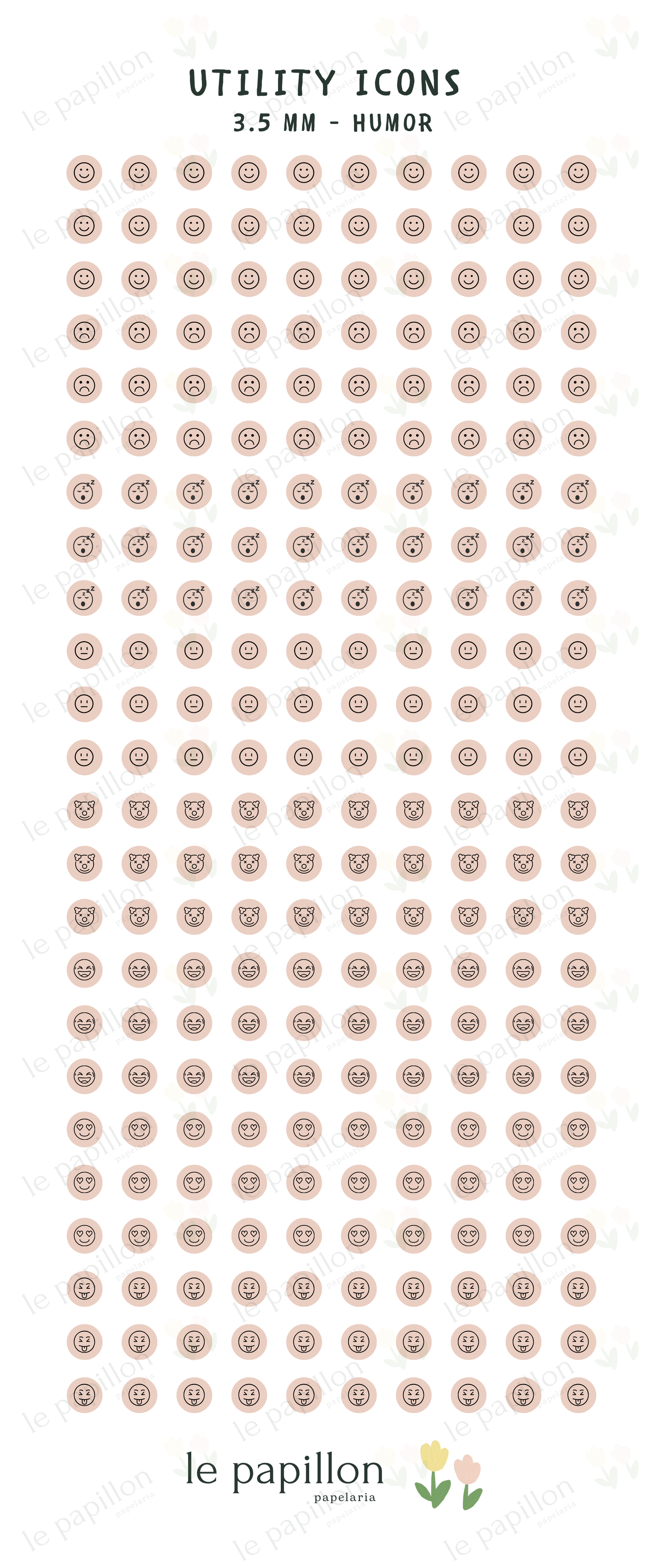 Cartela Utility Icons 3.5mm - Humor