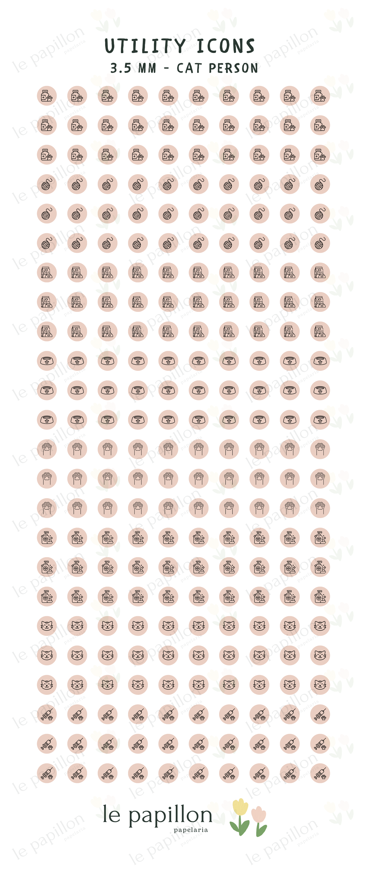 Cartela Utility Icons 3.5mm - Cat Person