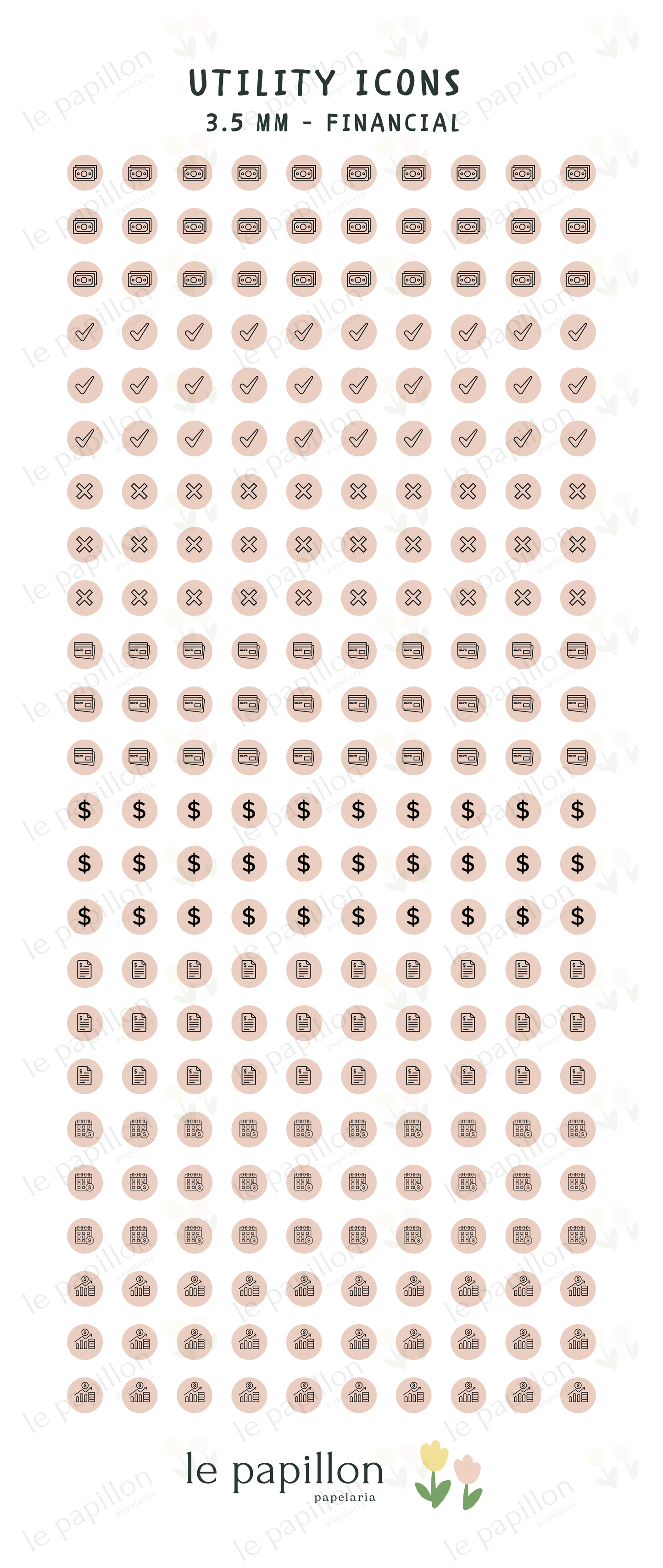 Cartela Utility Icons 3.5mm - Financial