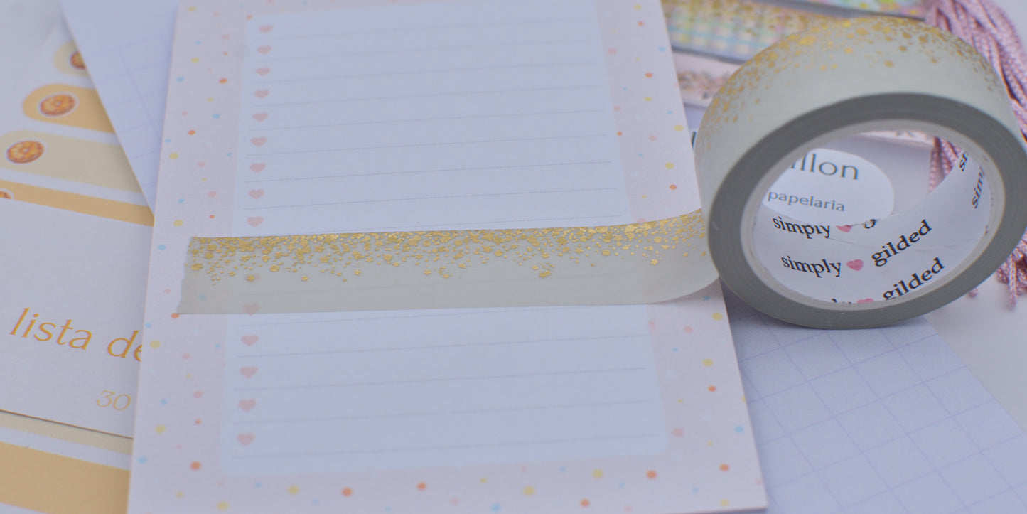 Amostra de Washi Tape - Simply Gilded 15 mm - Smoky Sage Stardust