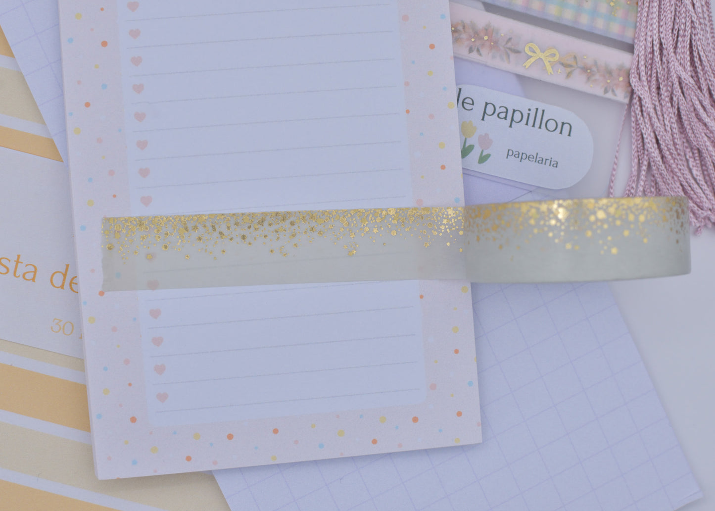 Amostra de Washi Tape - Simply Gilded 15 mm - Smoky Sage Stardust