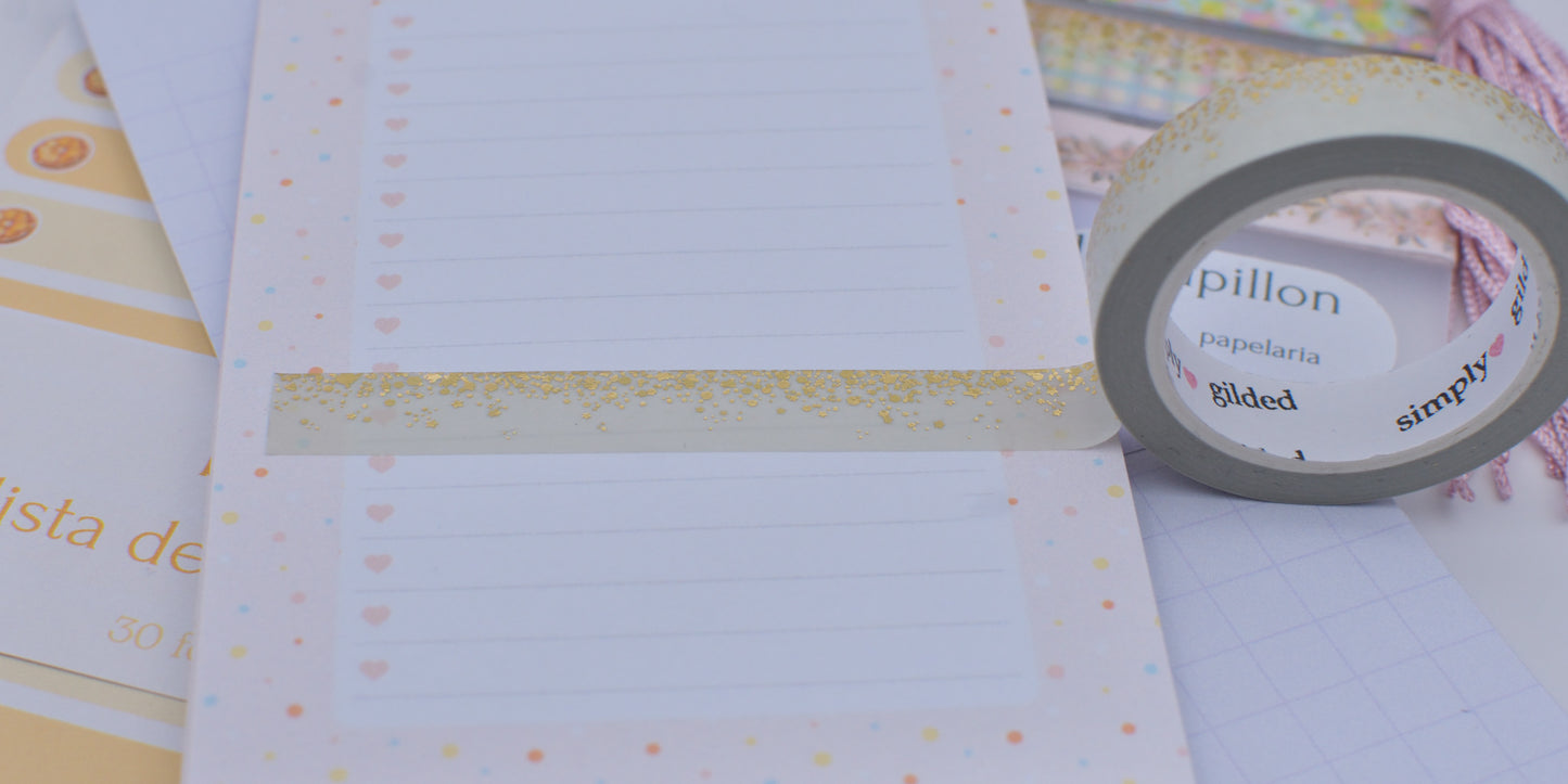 Amostra de Washi Tape - Simply Gilded 10 mm - Smoky Sage Stardust