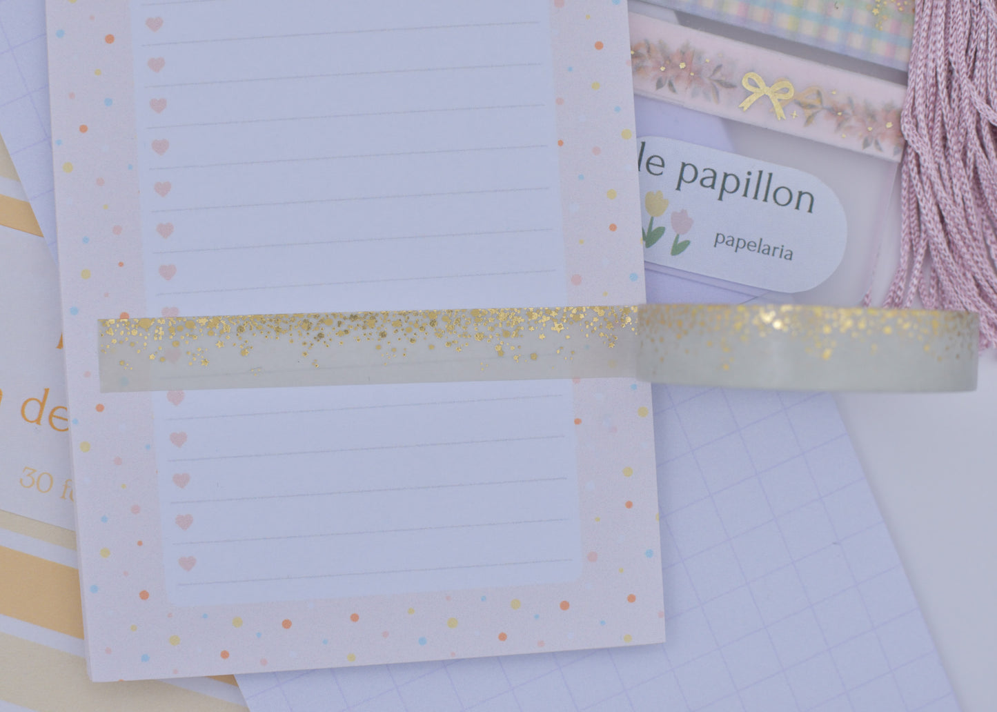 Amostra de Washi Tape - Simply Gilded 10 mm - Smoky Sage Stardust