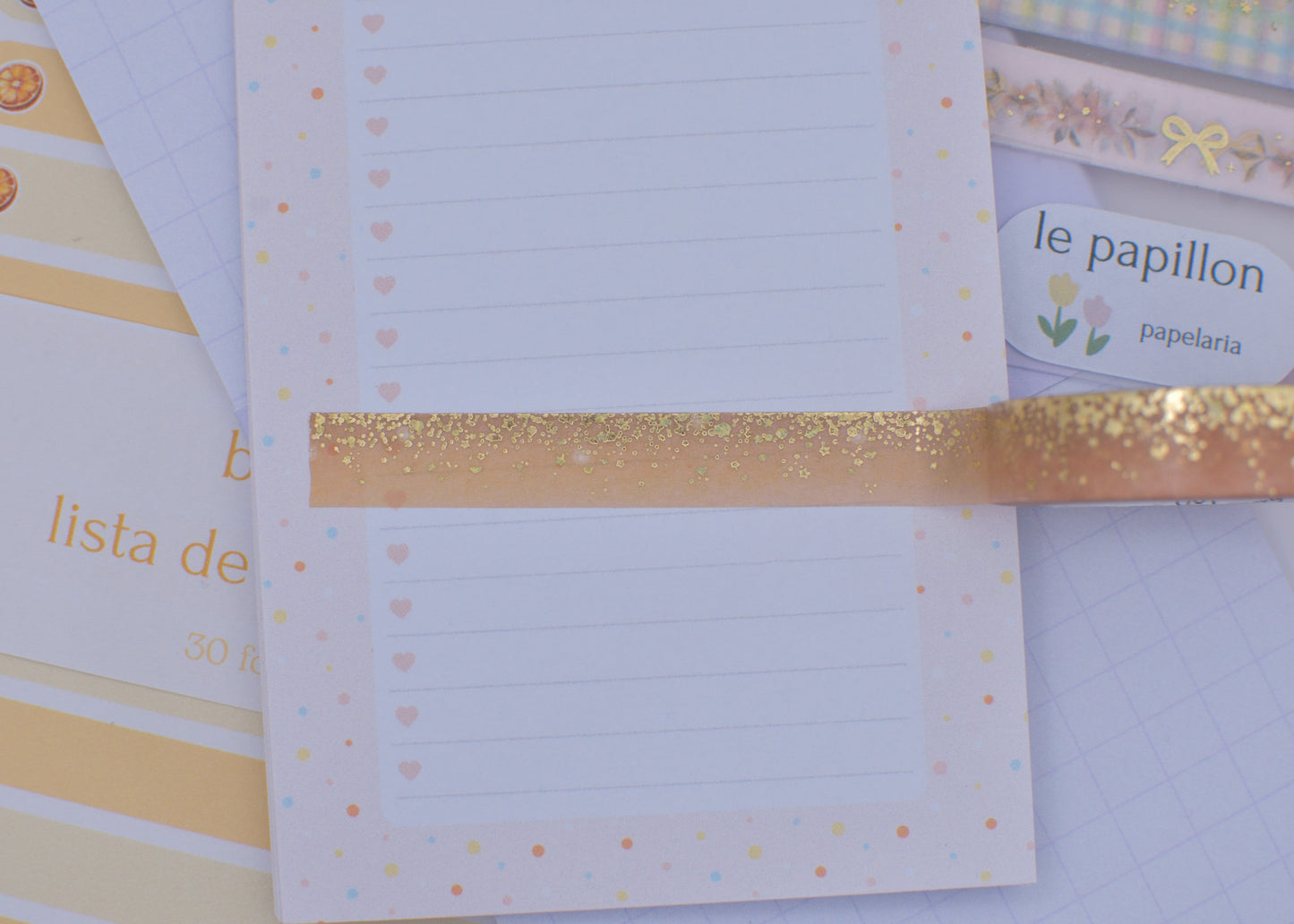 Amostra de Washi Tape - Simply Gilded 10 mm - Chocolate Milk Stardust