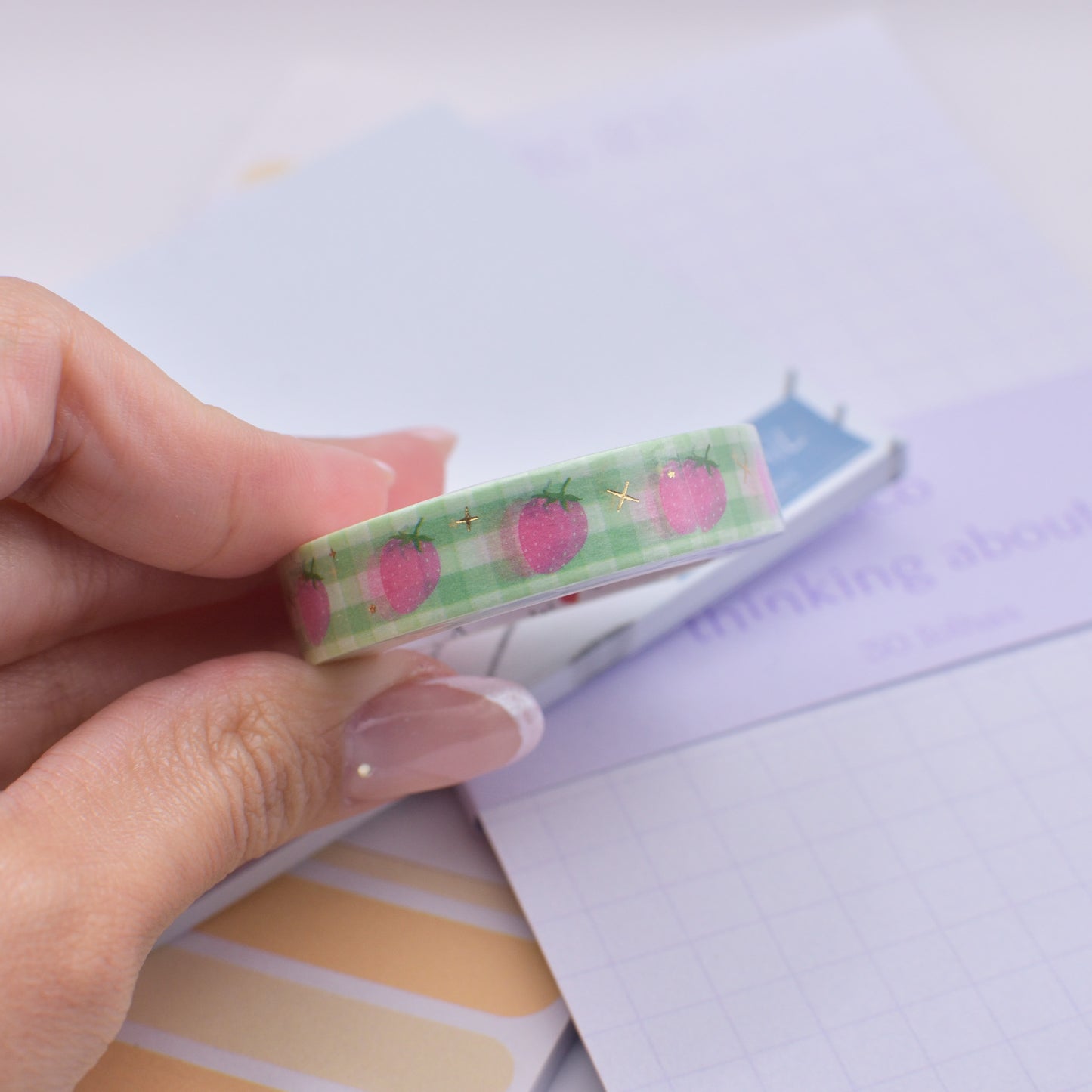Amostra de Washi Tape - Simply Gilded 10 mm - Strawberry Fields Gingham