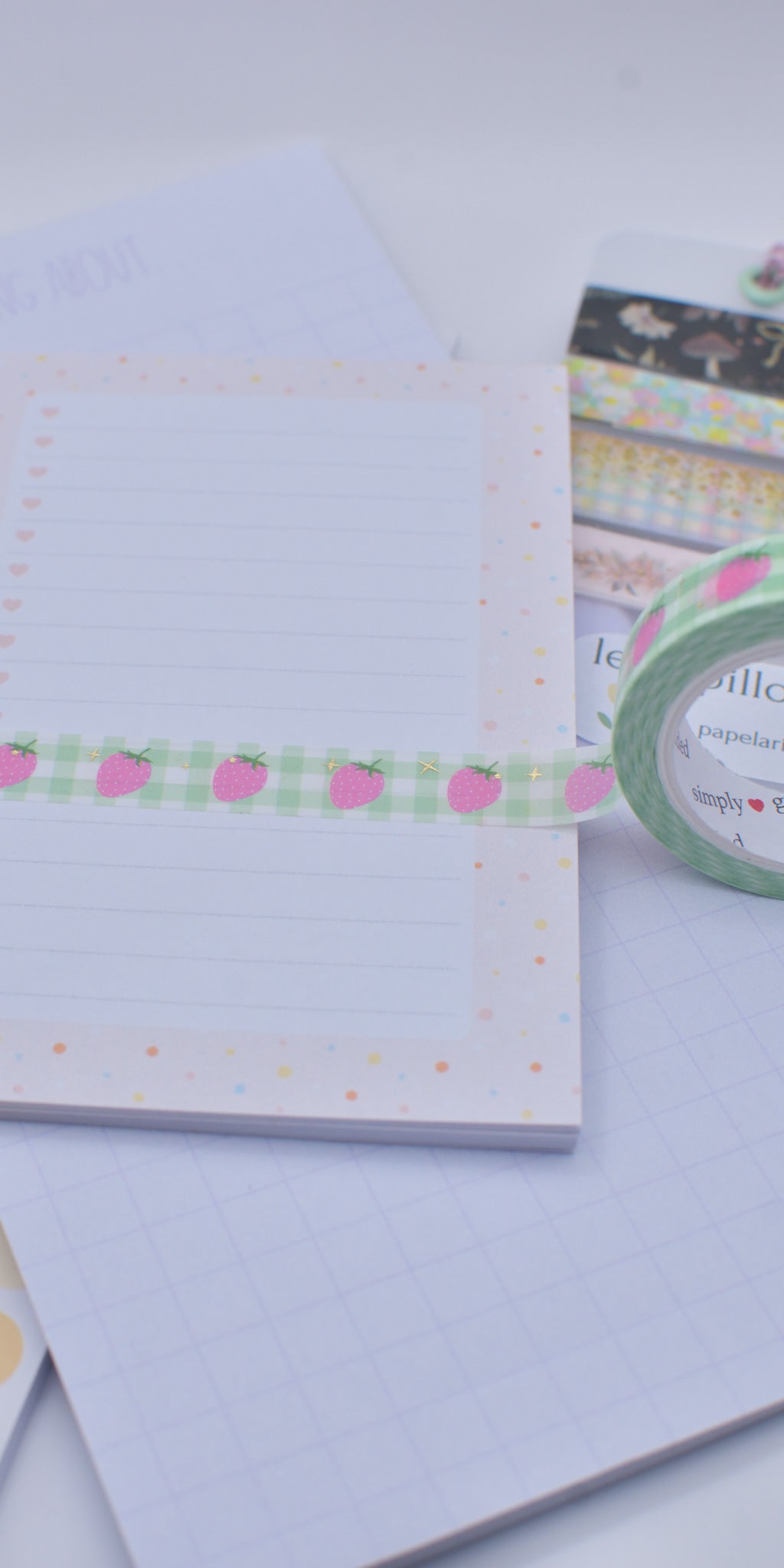 Amostra de Washi Tape - Simply Gilded 10 mm - Strawberry Fields Gingham