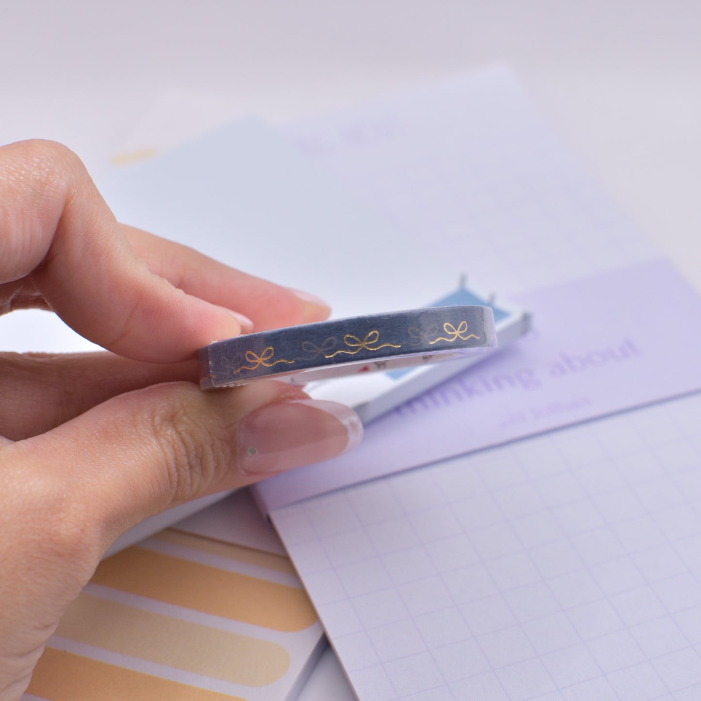 Amostra de Washi Tape - Simply Gilded 5 mm - Blue Chinoiserie Ribbon