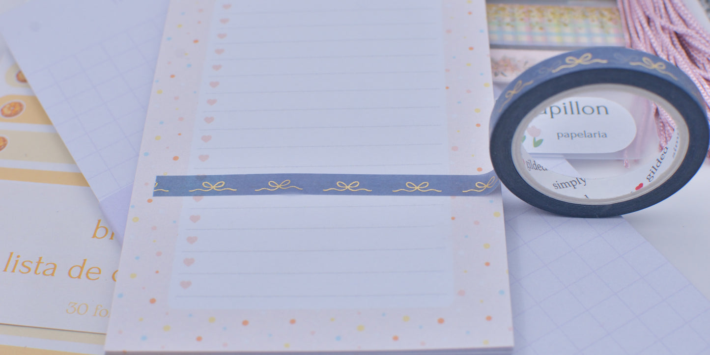 Amostra de Washi Tape - Simply Gilded 5 mm - Blue Chinoiserie Ribbon