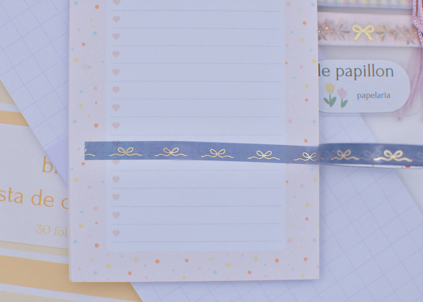 Amostra de Washi Tape - Simply Gilded 5 mm - Blue Chinoiserie Ribbon