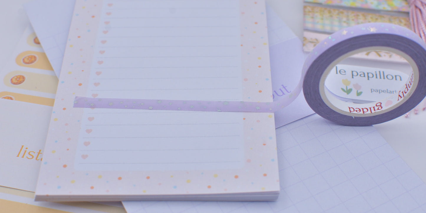 Amostra de Washi Tape - Simply Gilded 5 mm - Shooting Stars Purple