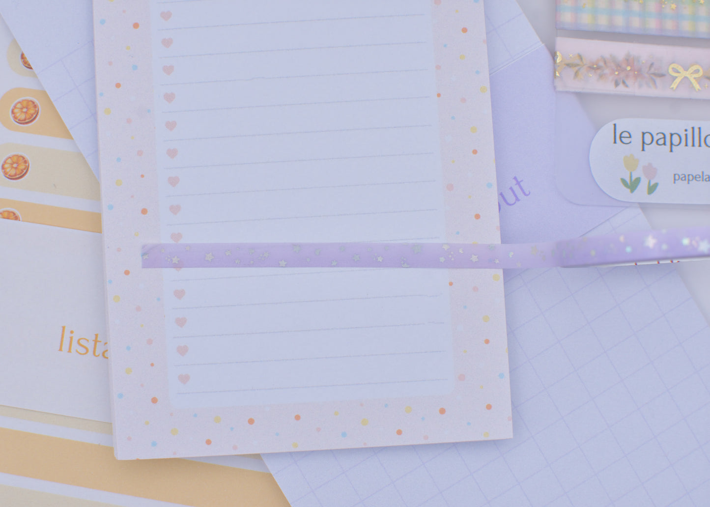 Amostra de Washi Tape - Simply Gilded 5 mm - Shooting Stars Purple